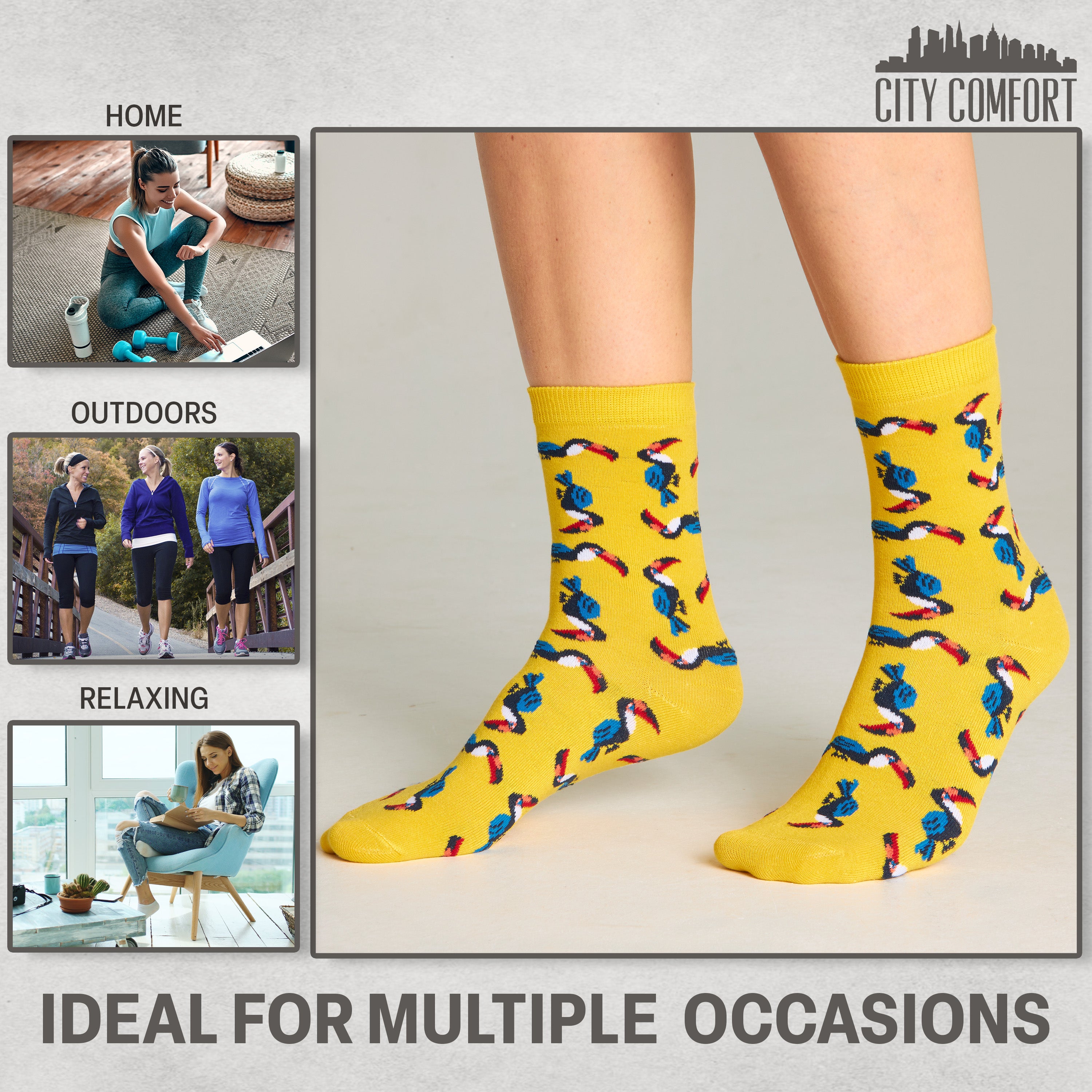 get-trend-citycomfort-chaussettes-femme-animaux-lot-6-coton image 4