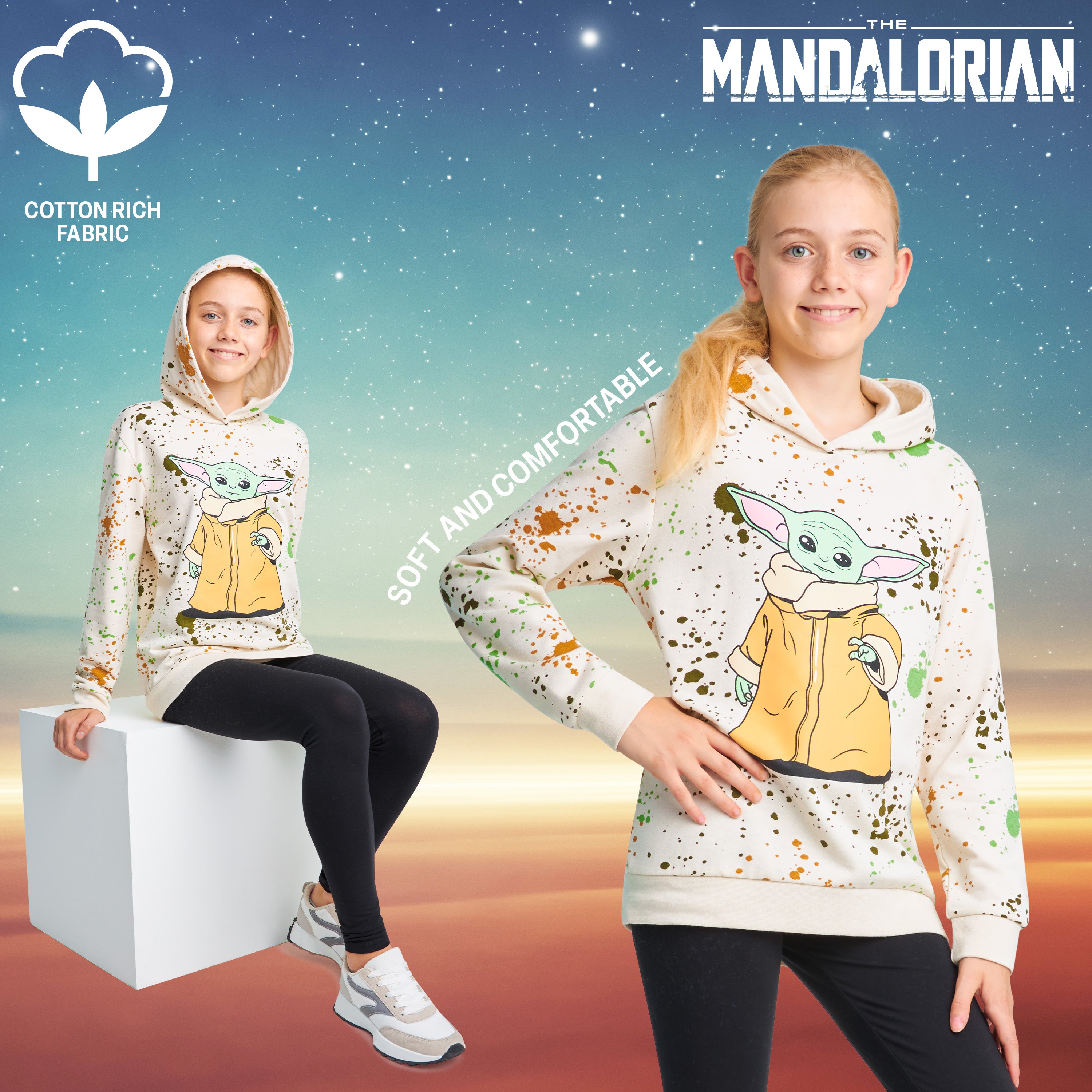 disney-baby-yoda-sweat-capuche-fille-9-10-ans-coton image 4