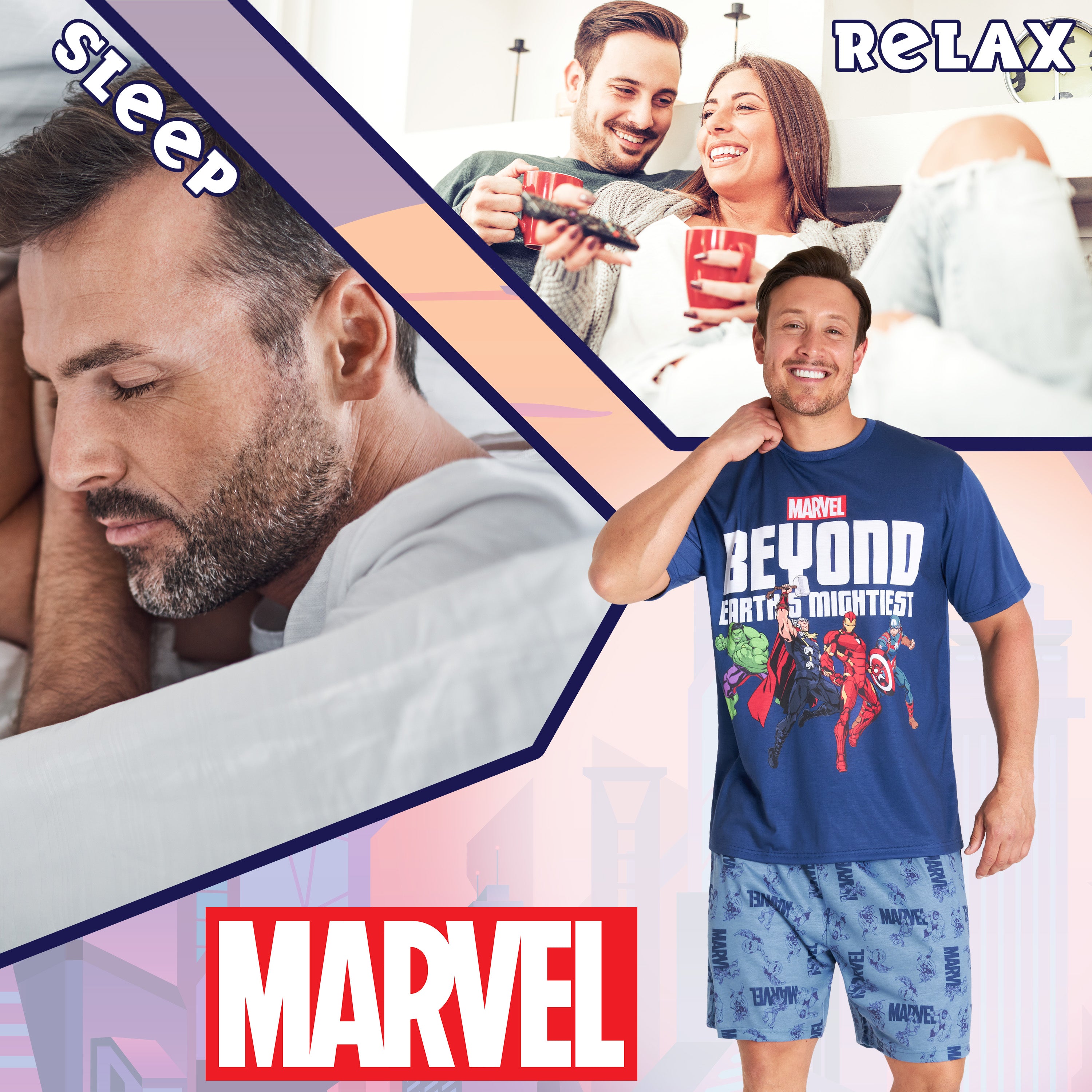 marvel-avengers-pyjama-homme-short-manche-courte-spiderman image 5