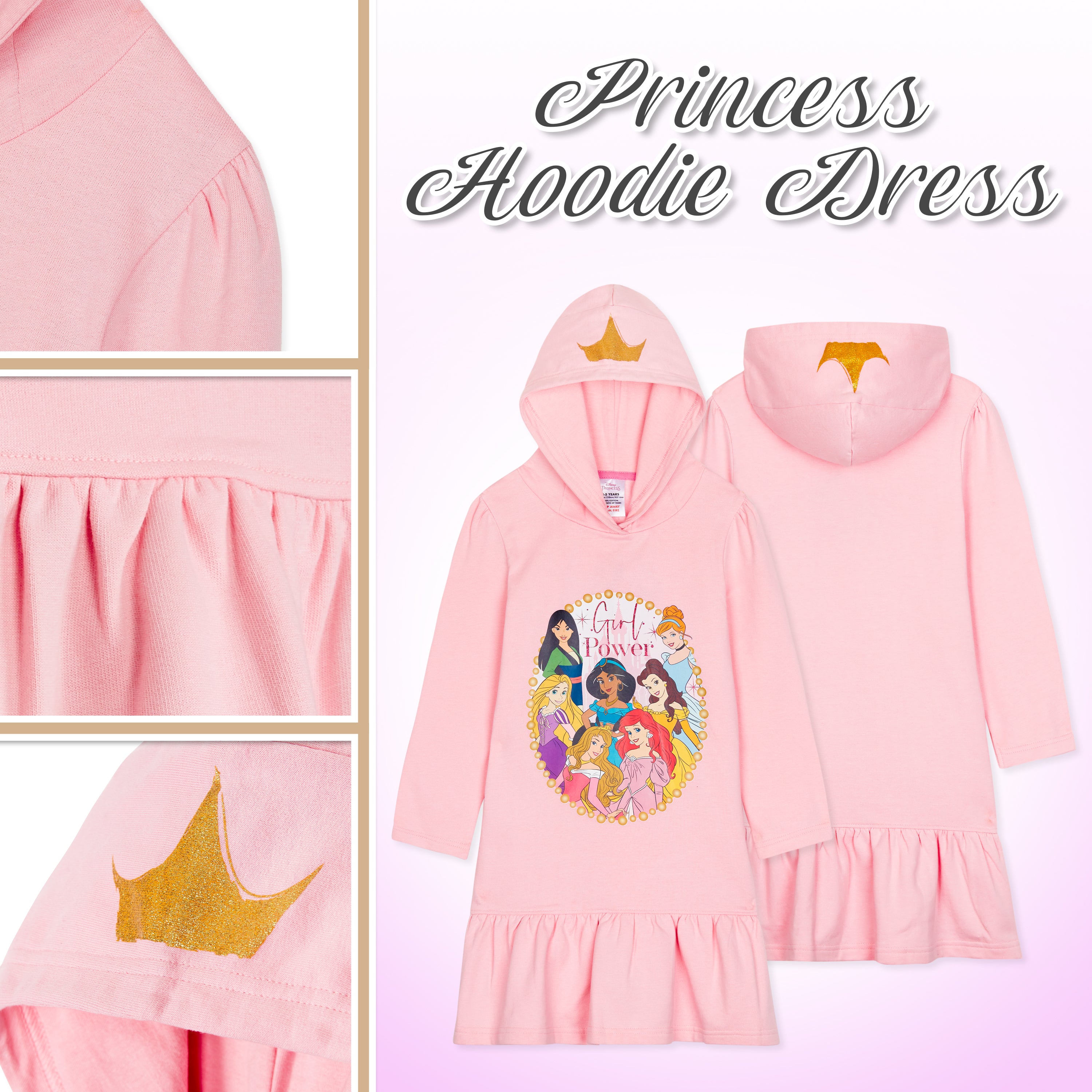 disney-princess-sweat-capuche-fille-coton-hoodie-robe image 6