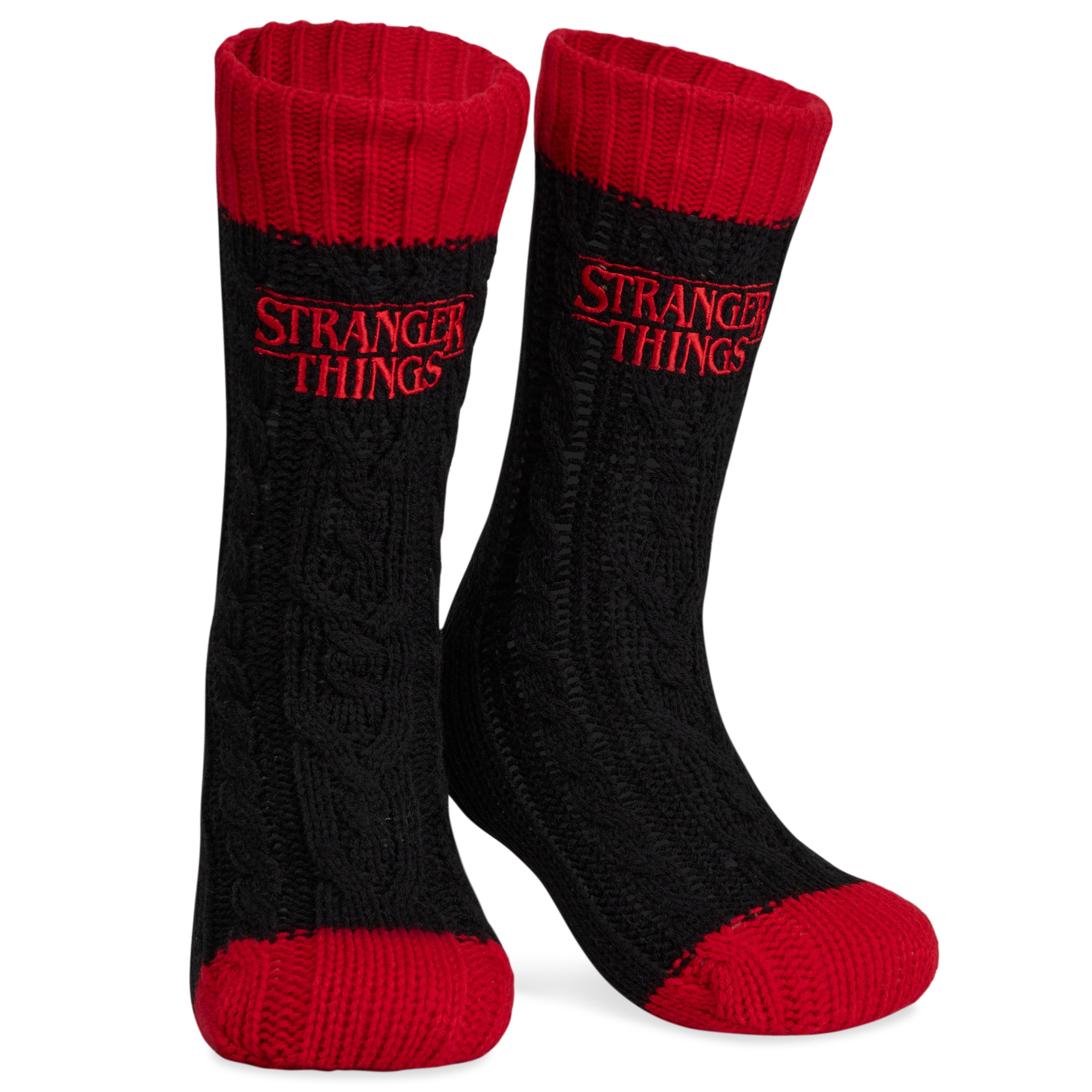 stranger-things-chaussettes-pilou-femme-antid-rapantes-noir image 1