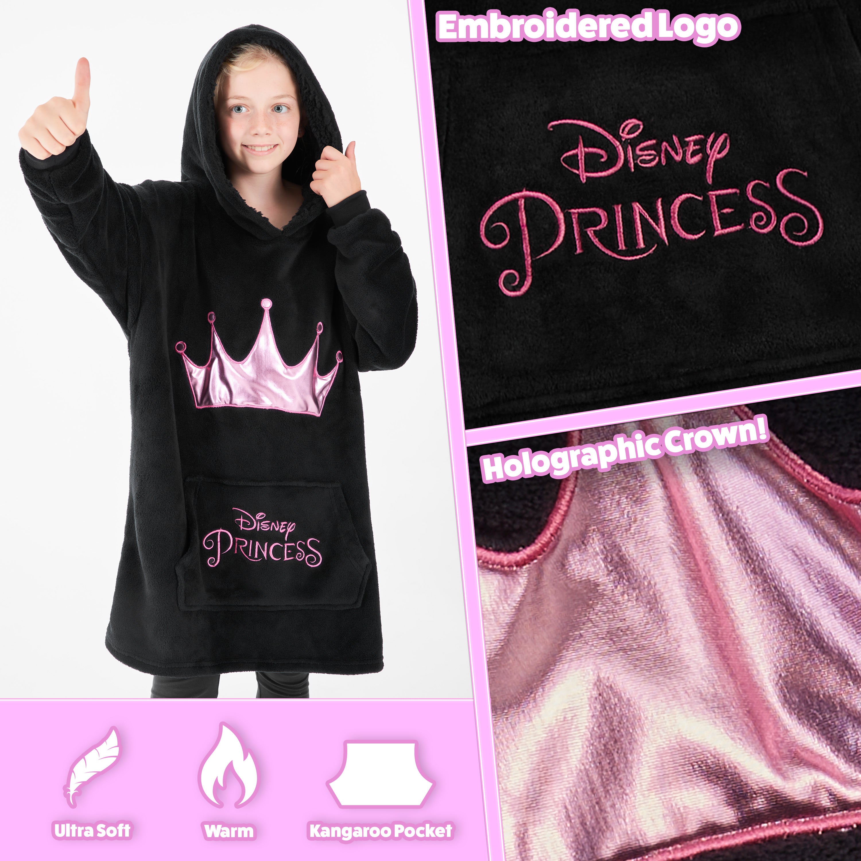 disney-sweat-plaid-enfant-princesse-taille-unique-polaire image 5