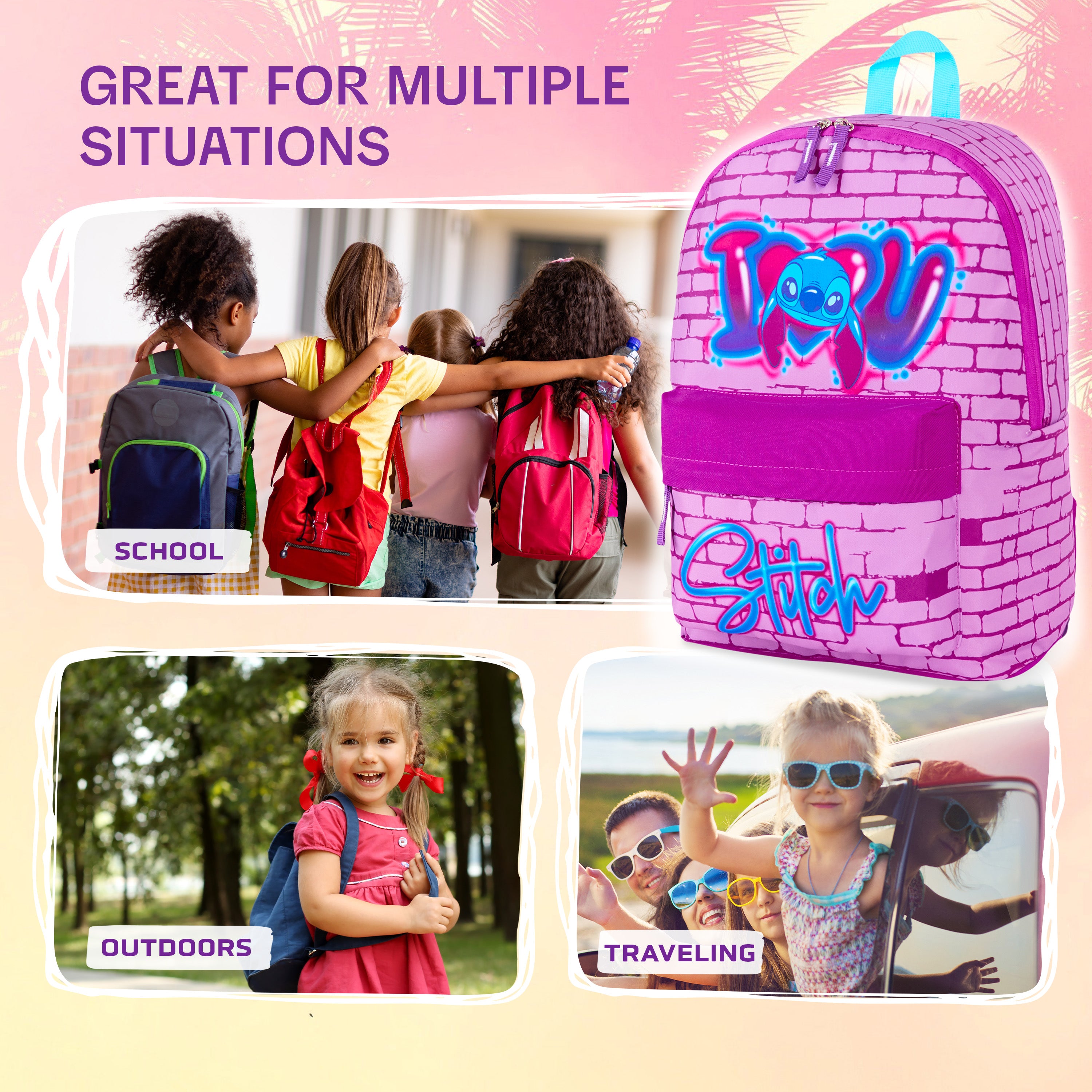 disney-sac-dos-stitch-fille-scolaire-bretelles-rembourr-es image 2