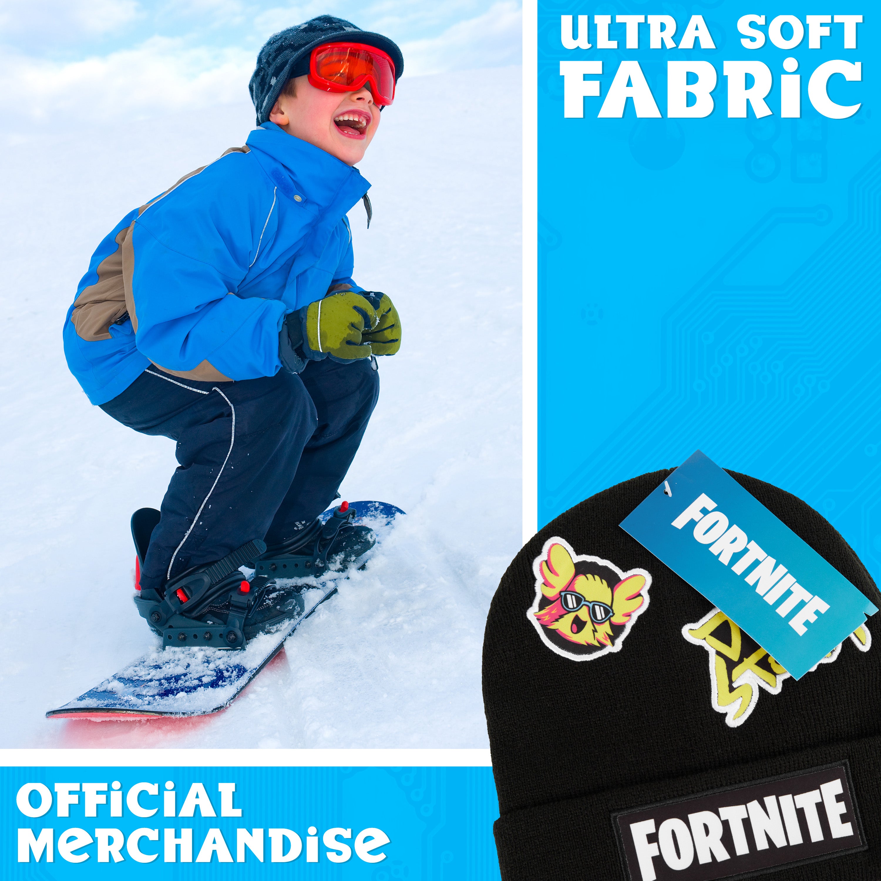 fortnite-bonnet-gar-on-noir-tricot-hiver-chaud-6-14-ans image 4