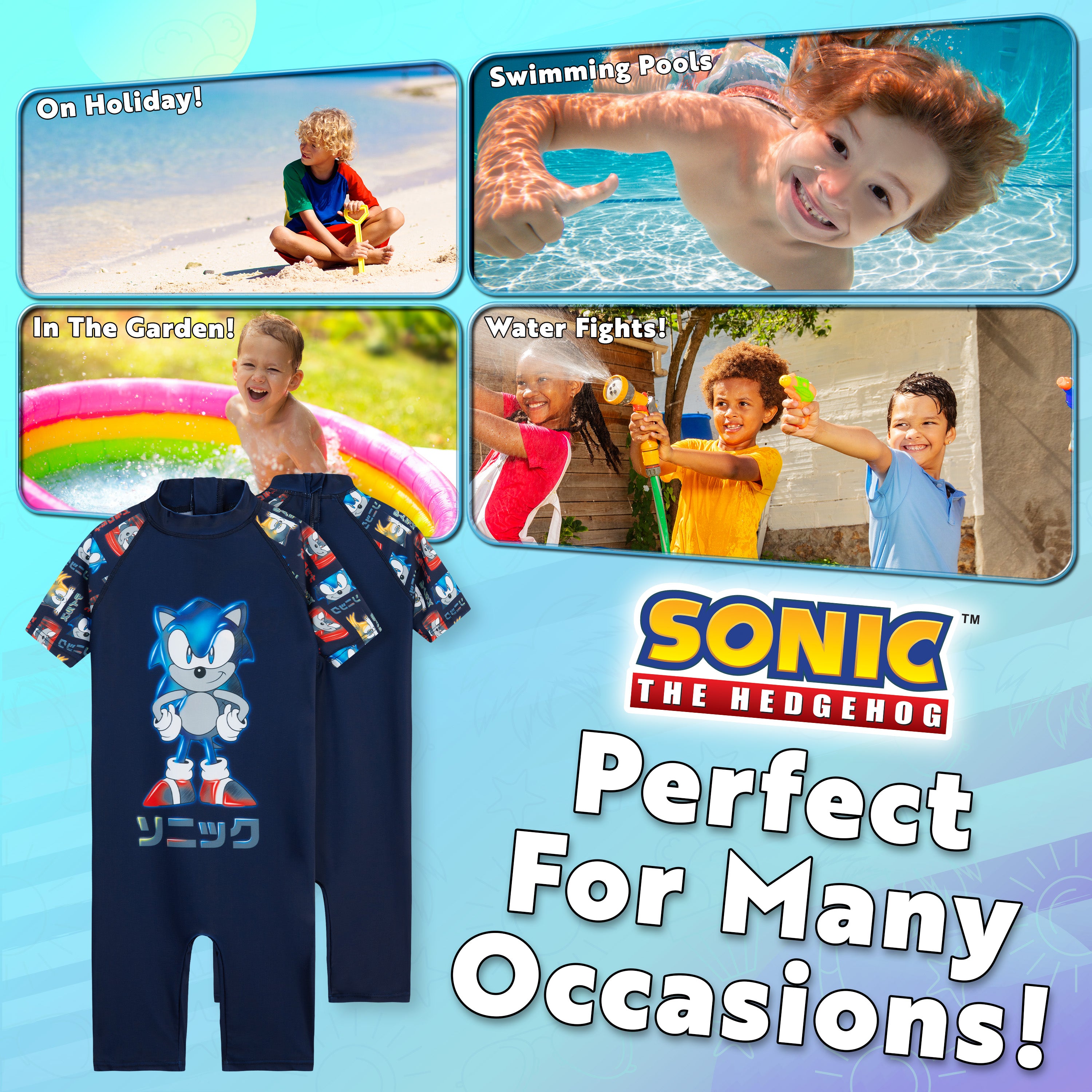 sonic-maillot-de-bain-gar-on-une-pi-ce-7-8-ans-zip image 4