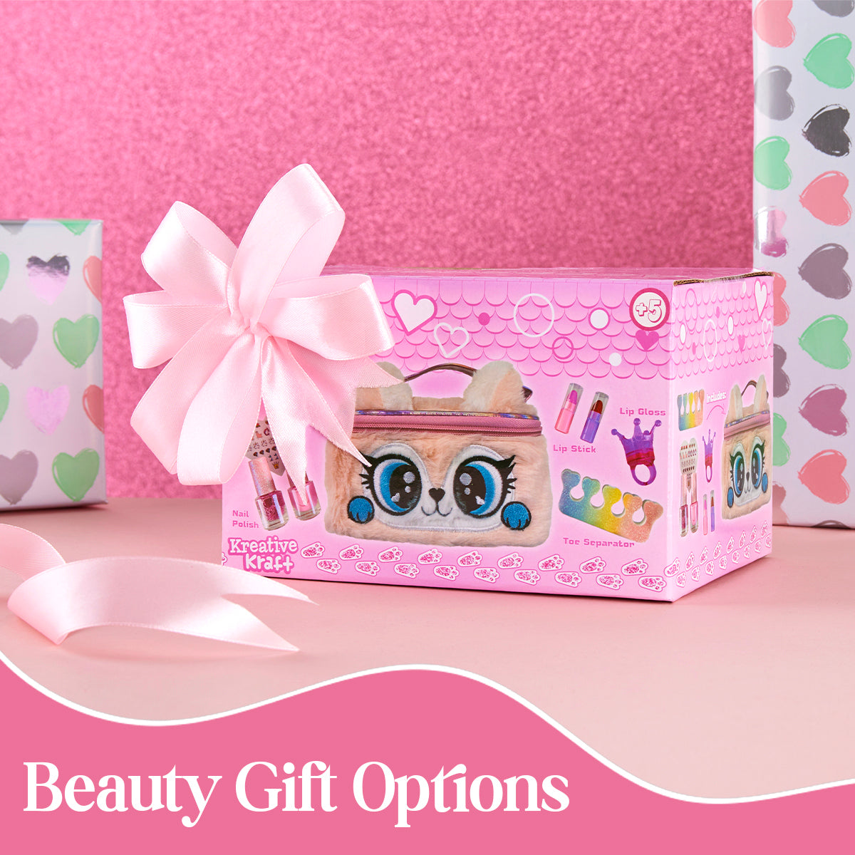 get-trend-kit-maquillage-enfant-trousse-peluche-rose-5-ans image 2