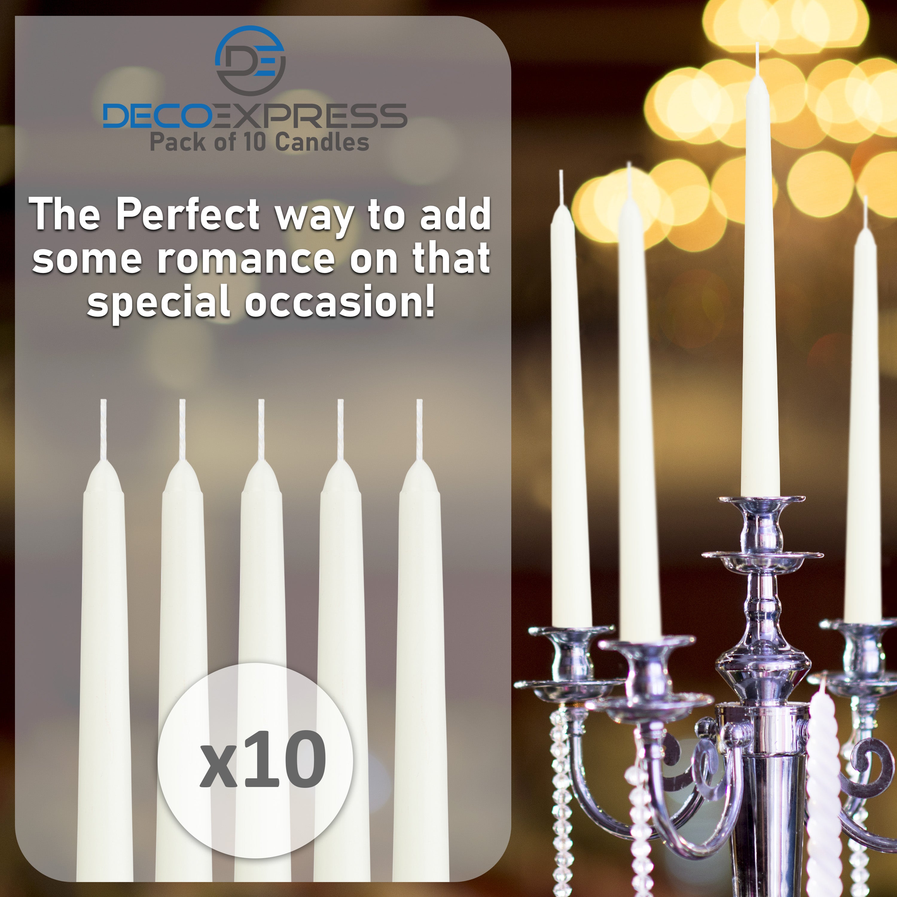 deco-express-bougies-chandelier-blanches-8-h-lot-de-10 image 5
