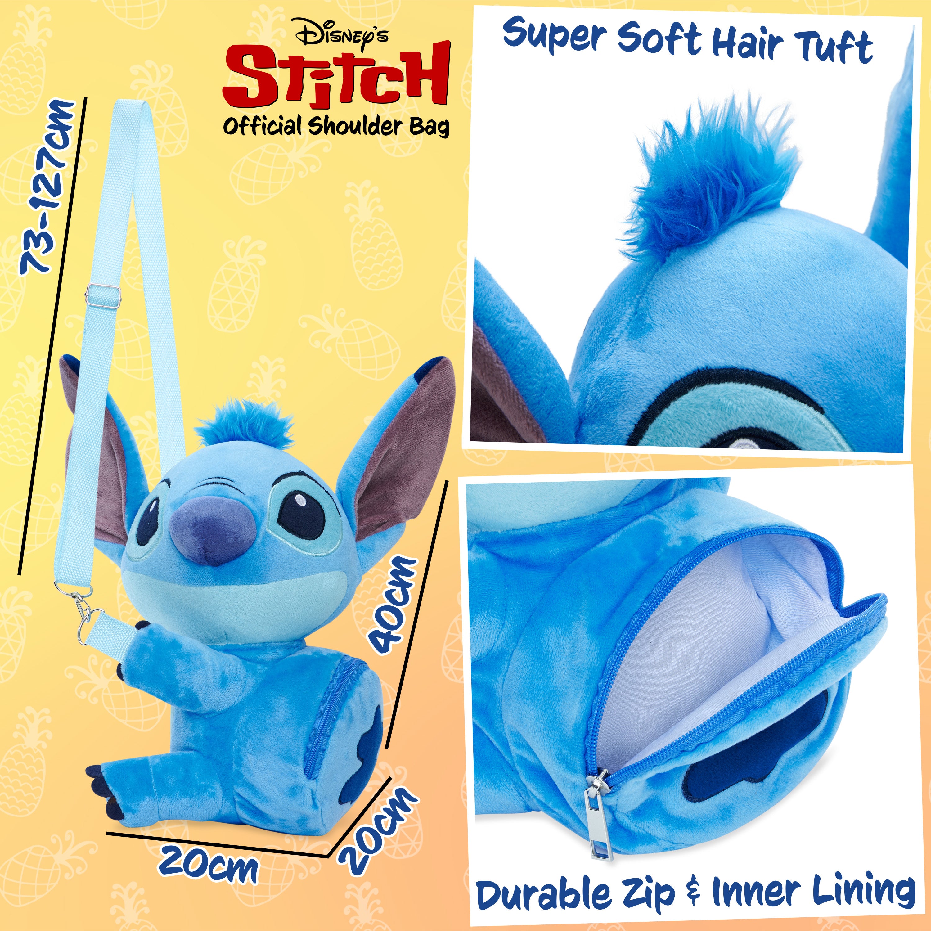 disney-stitch-sac-bandouli-re-3d-fille-polyester-zipp image 6