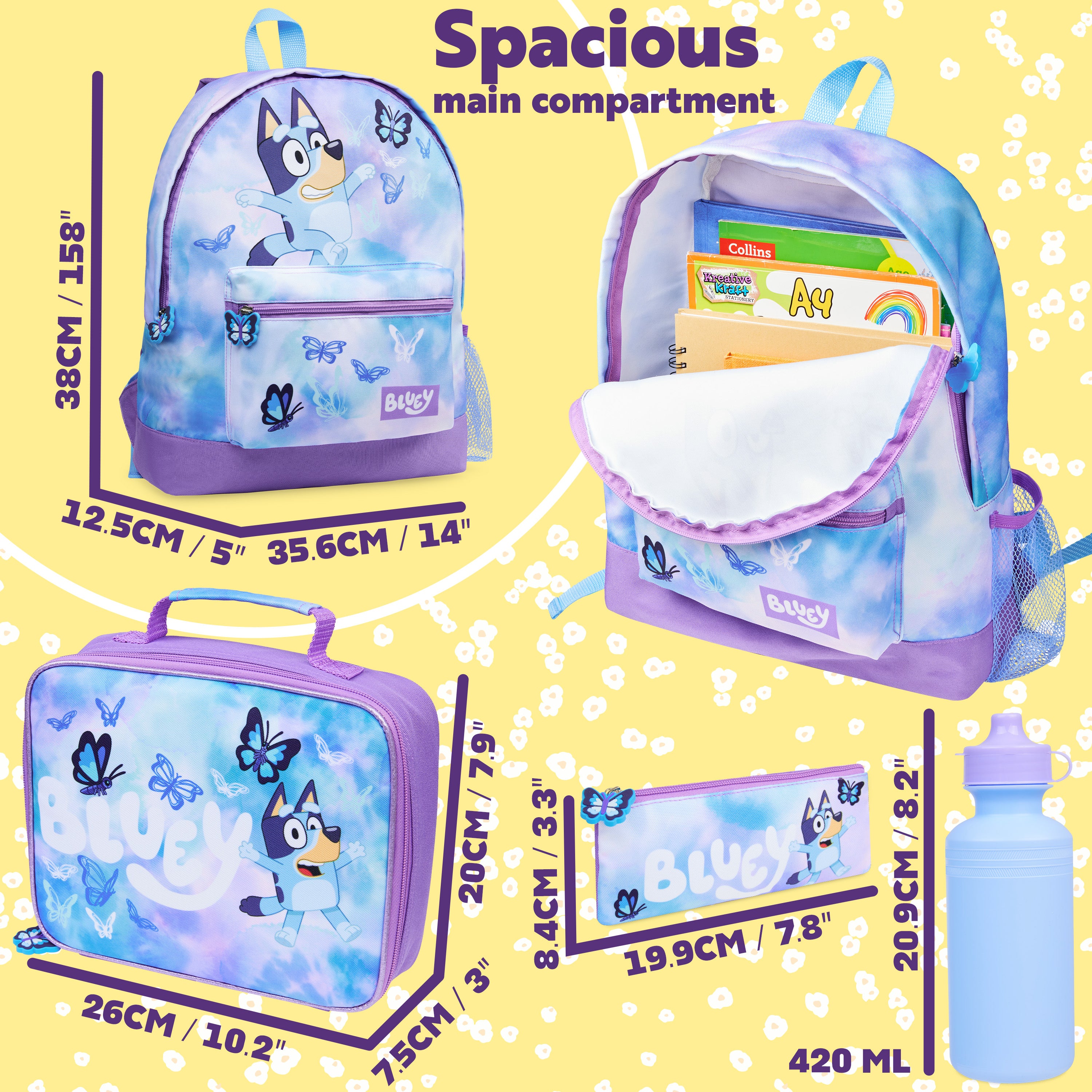 bluey-set-scolaire-4-pi-ces-sac-dos-papillon-gourde image 6
