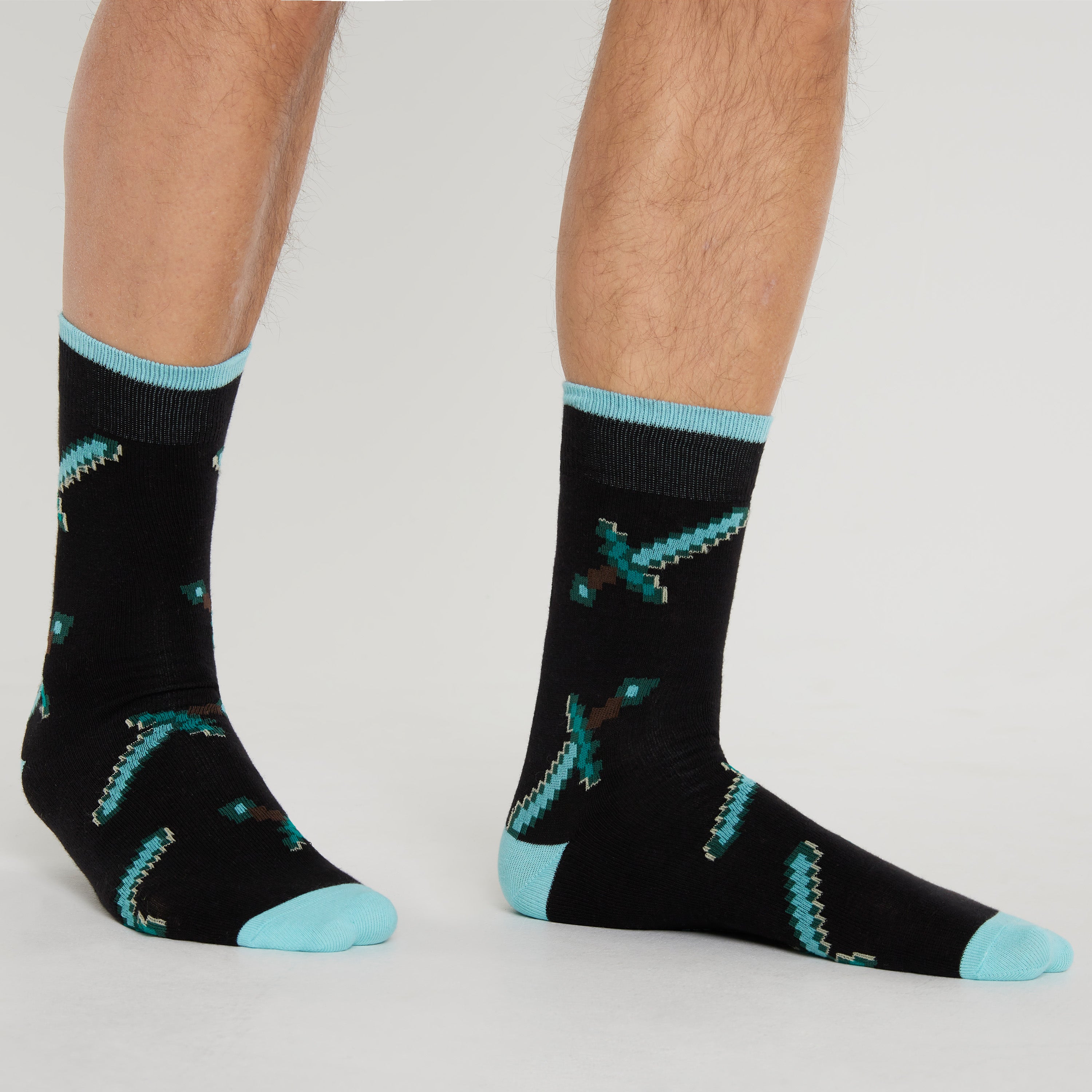 minecraft-men-lot-5-paires-chaussettes-mi-mollet-coton-39-43 image 2