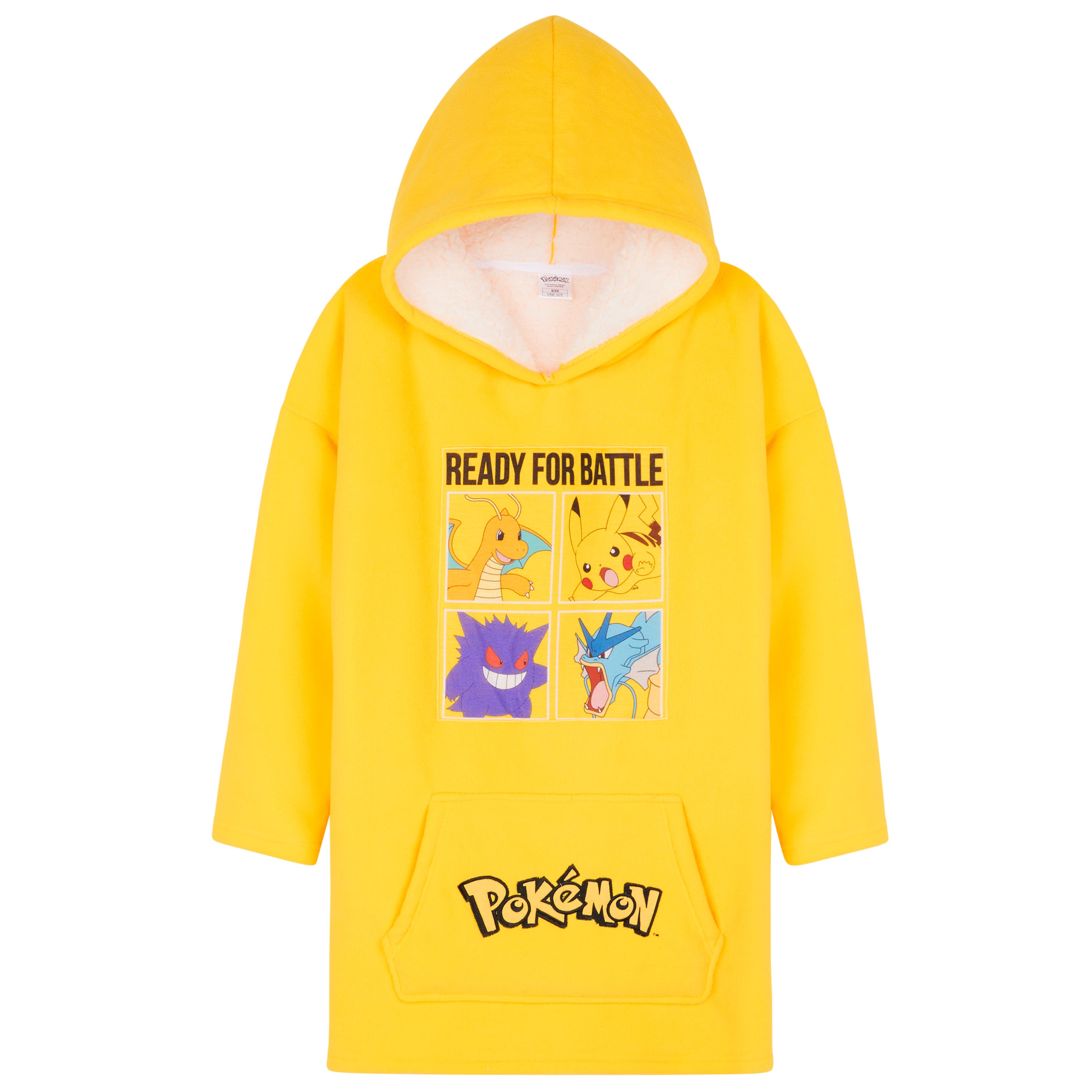 pokemon-e0250-sweat-plaid-enfant-jaune-polaire-sherpa image 1