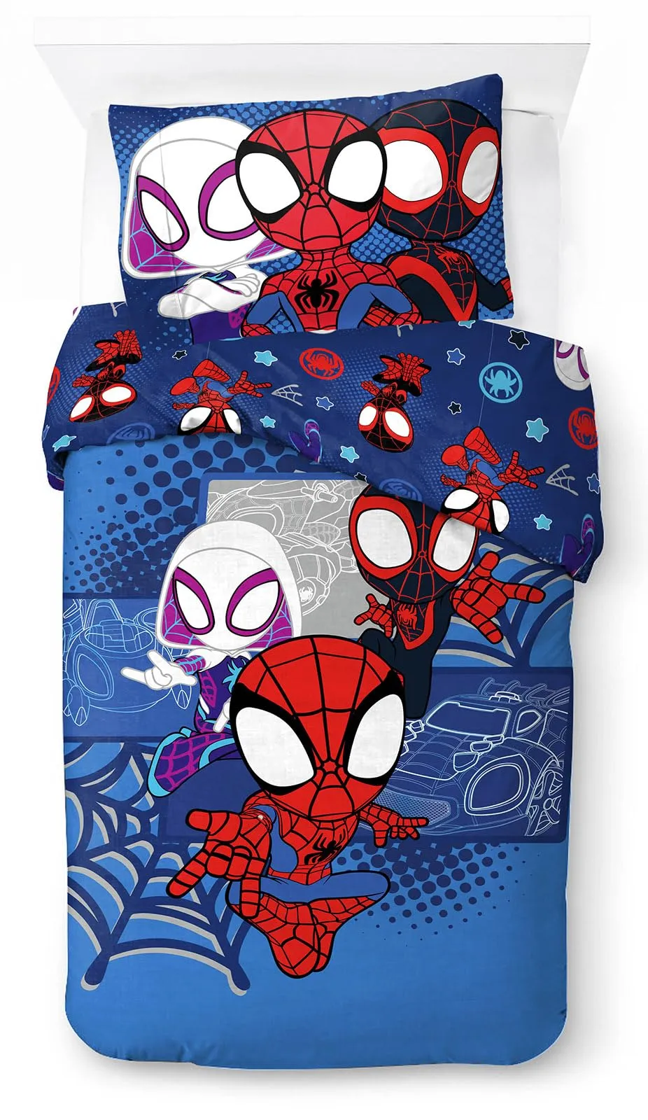 marvel-spidey-et-ses-amis-parure-de-lit-coton-bleu-140x200 image 1