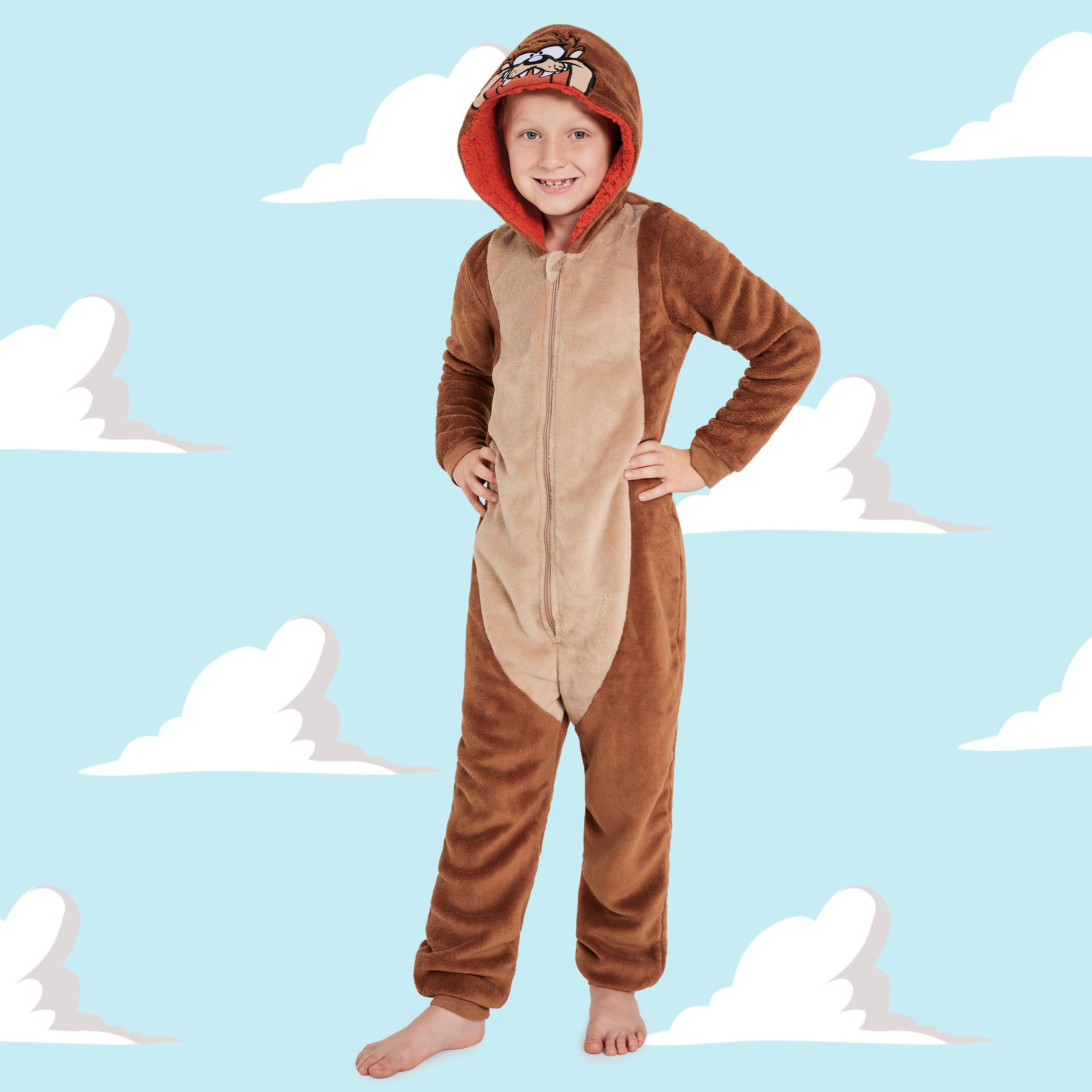 looney-tunes-combinaison-taz-polaire-capuche-7-15-ans image 4