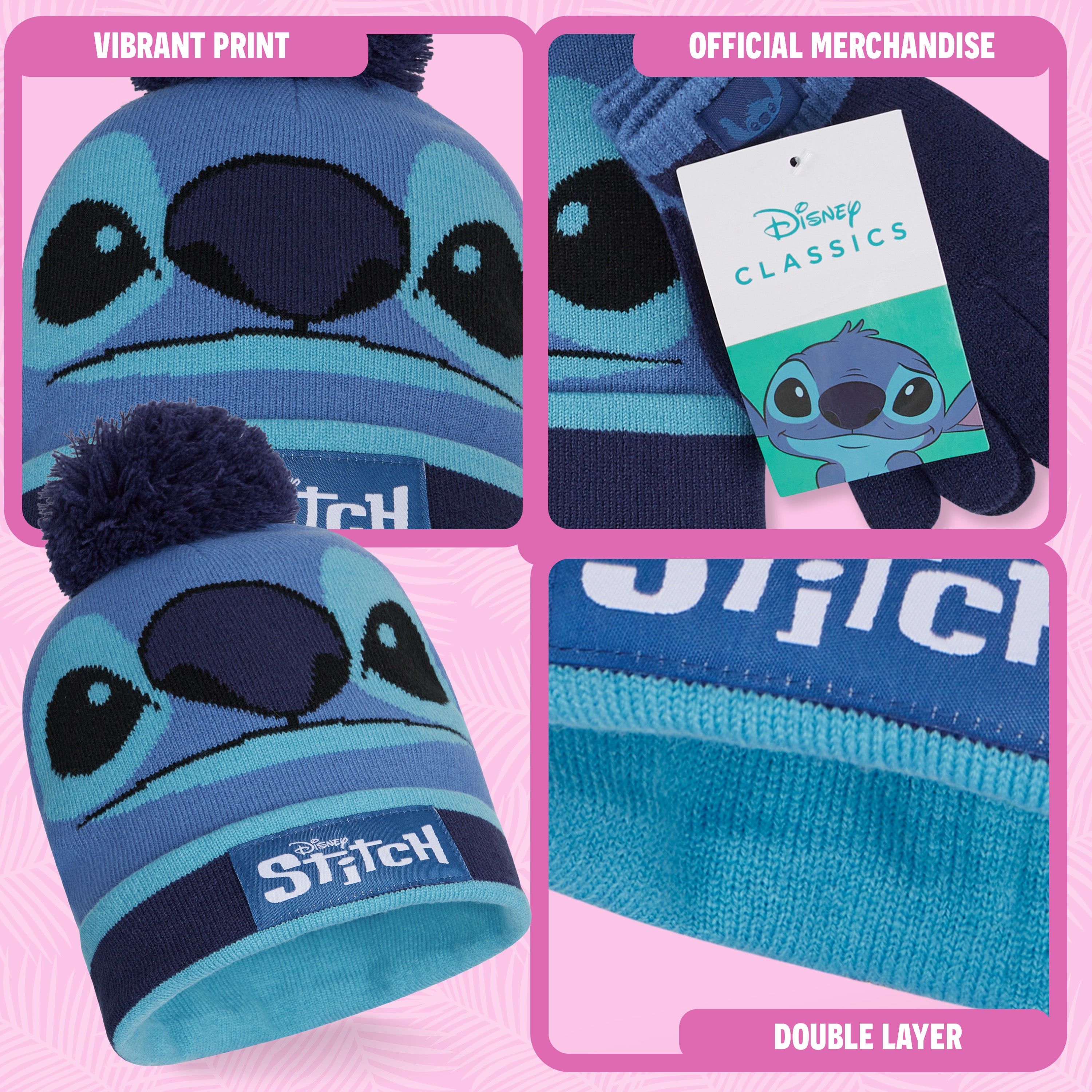 disney-stitch-bonnet-gants-enfant-bleu-2-pi-ces image 4