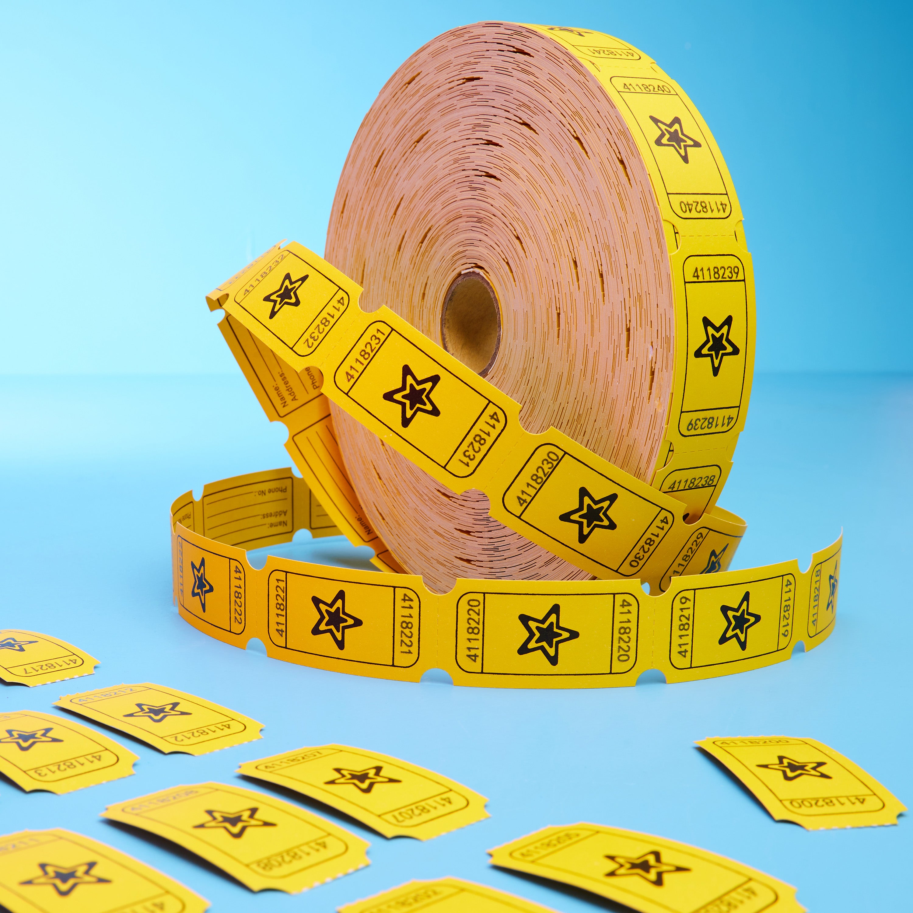 kreativekraft-tickets-tombola-jaunes-rouleau-bingo-f-te image 2