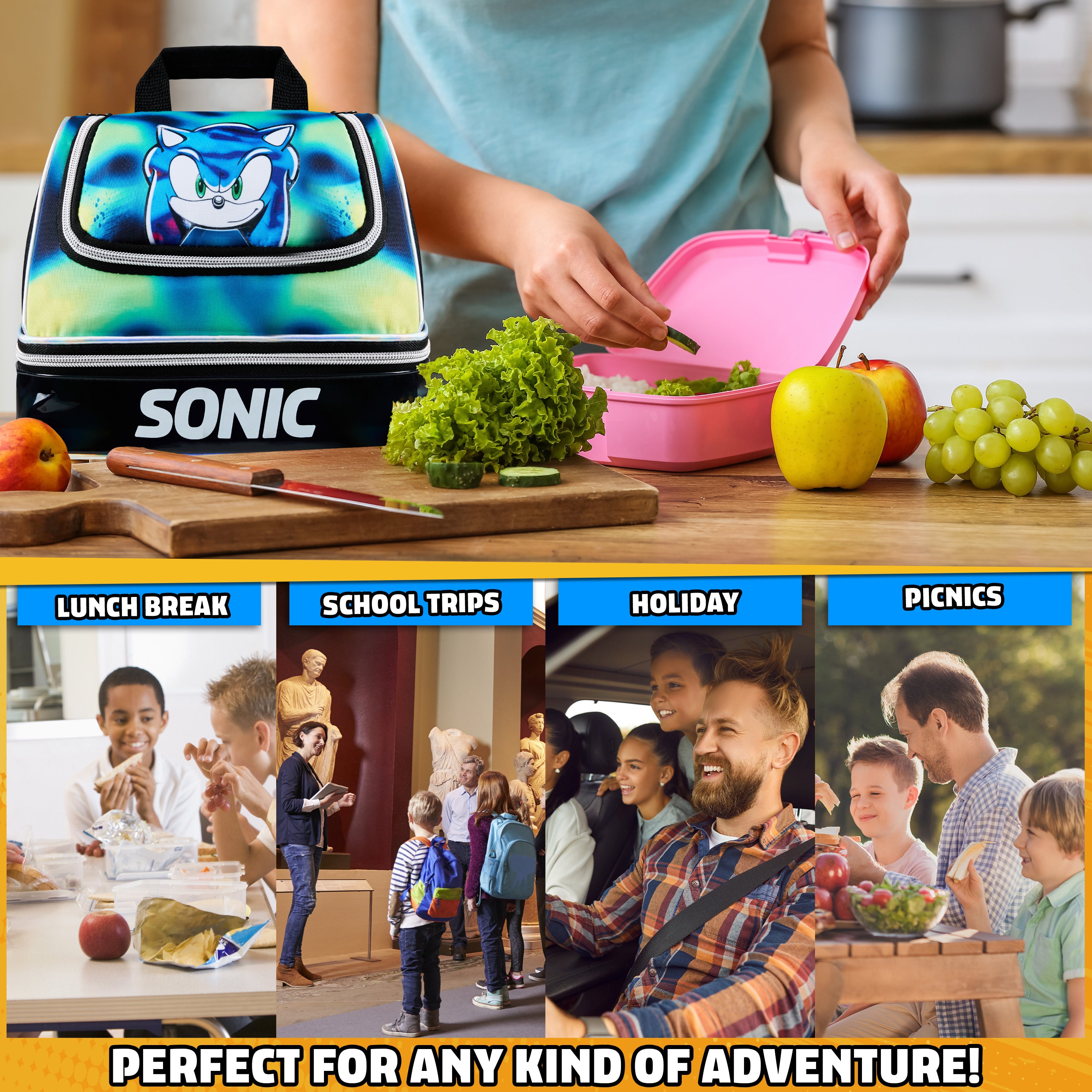 sonic-sac-repas-enfant-isotherme-noir-double-compartiment image 3