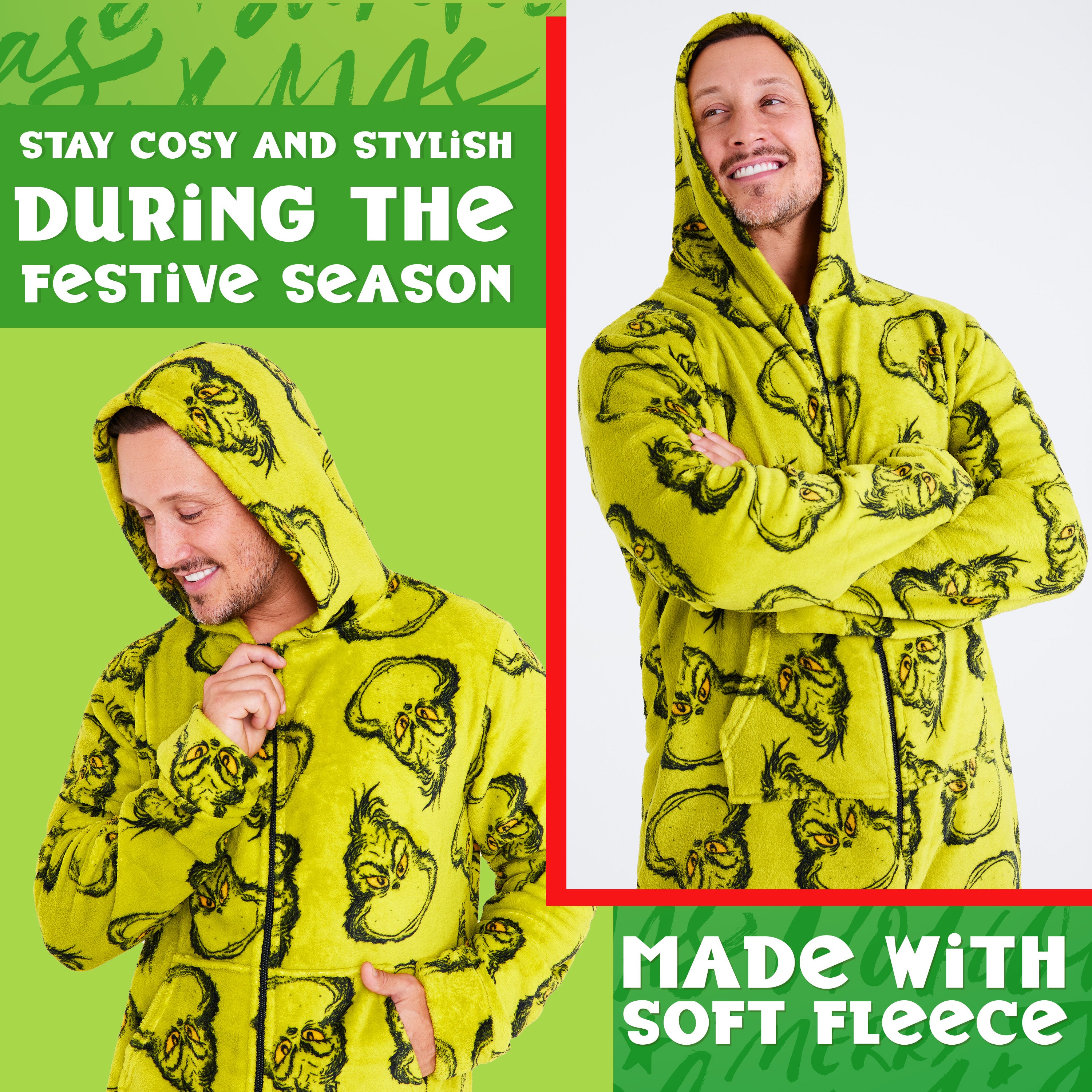 combinaison-pyjama-le-grinch-homme-polaire-capuche-m image 4