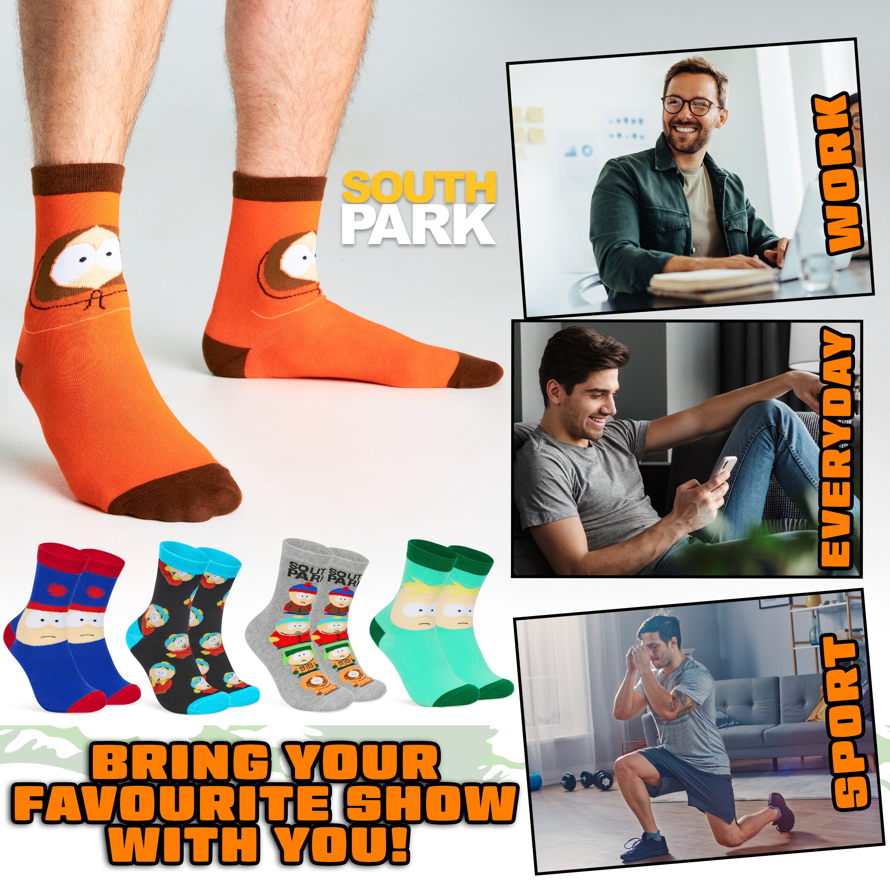 south-park-chaussettes-homme-coton-mi-mollet-lot-5 image 6