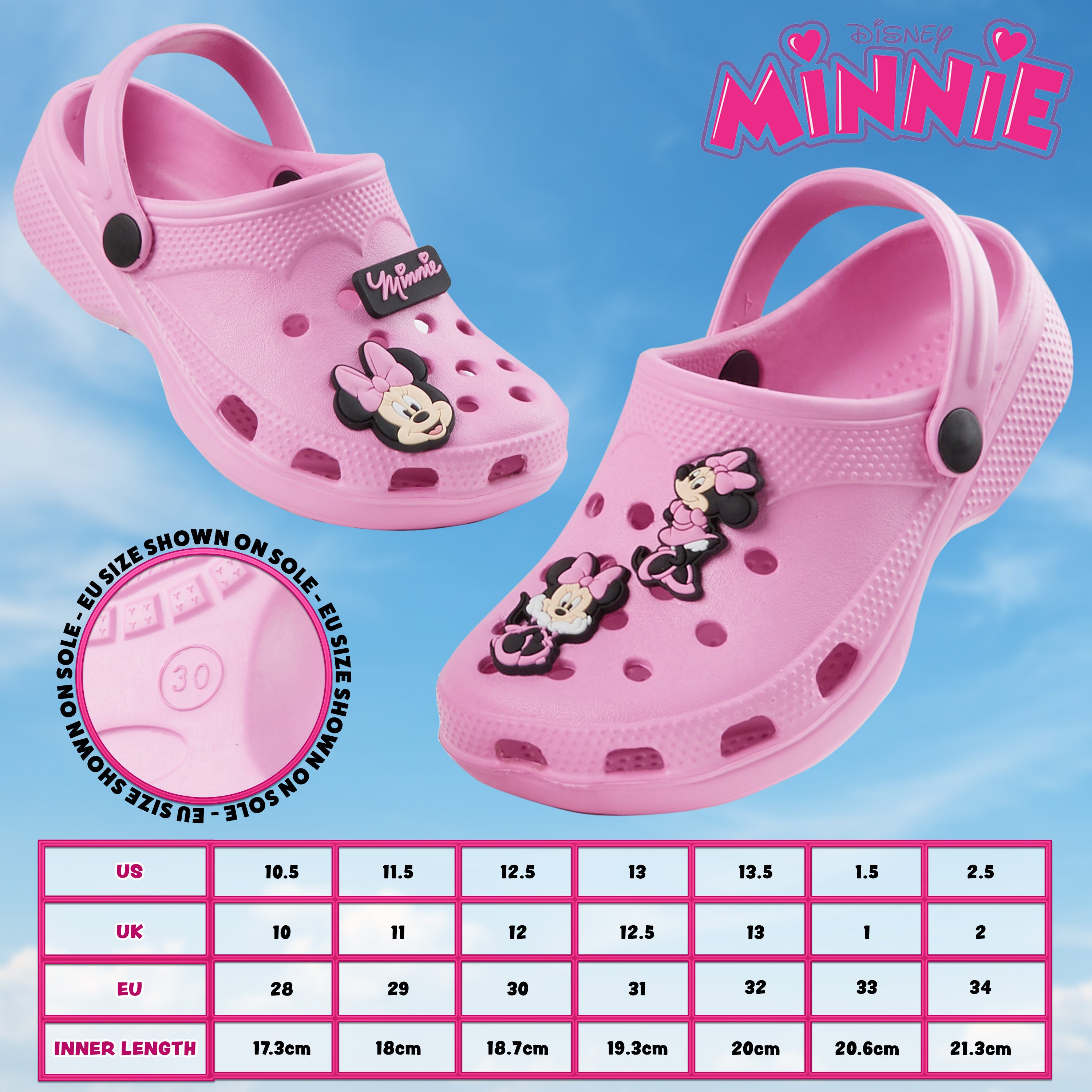 disney-sabots-fille-minnie-rose-charms-amovibles-plage image 6