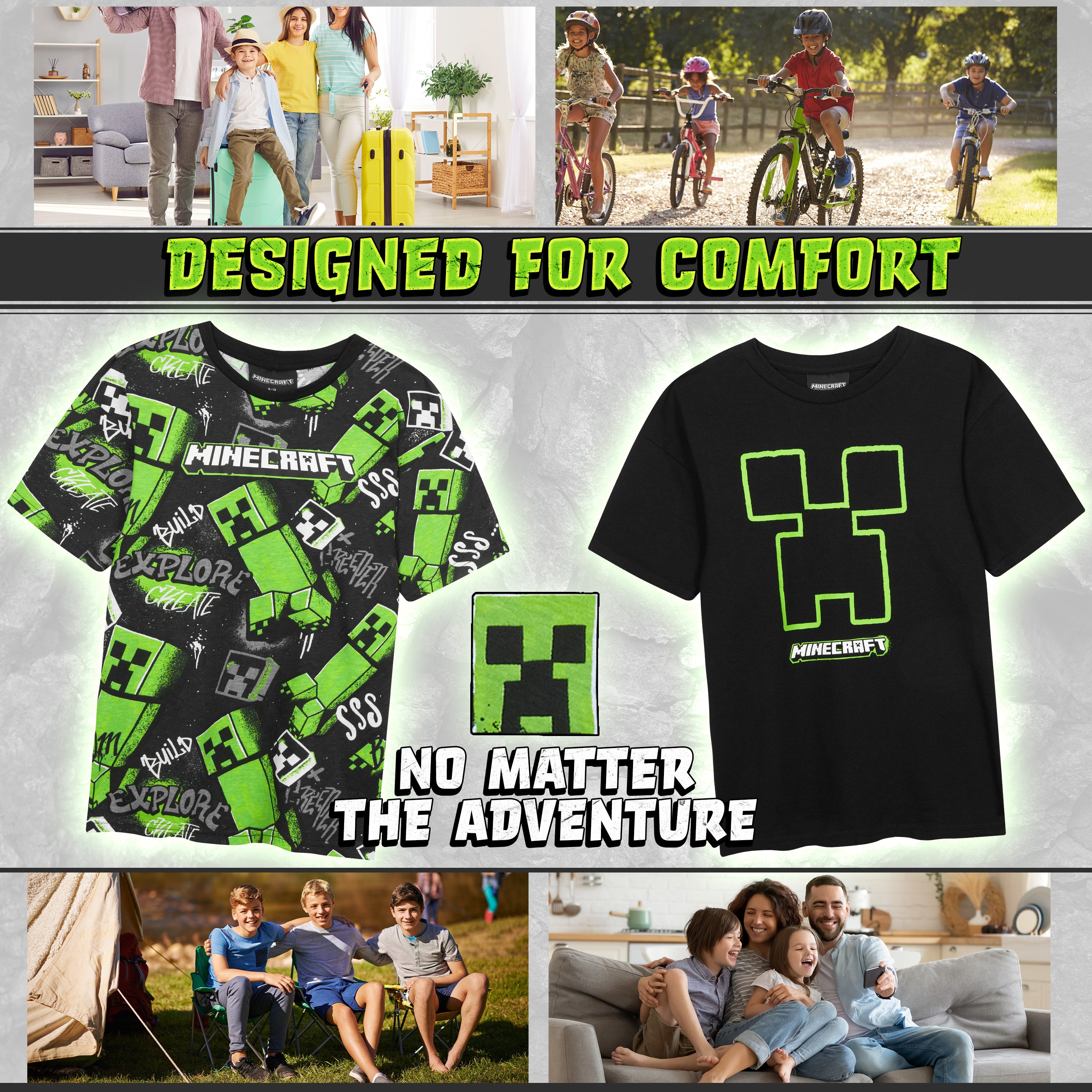 get-trend-boys-lot-3-t-shirts-gar-on-minecraft-11-12-ans-coton image 2