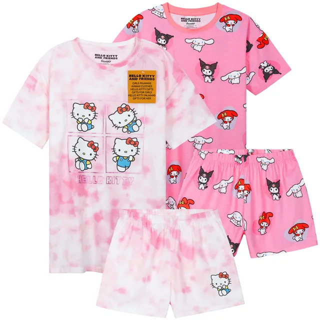 hello-kitty-pyjama-short-fille-lot-2-tee-shirt-et-short-coton image 1
