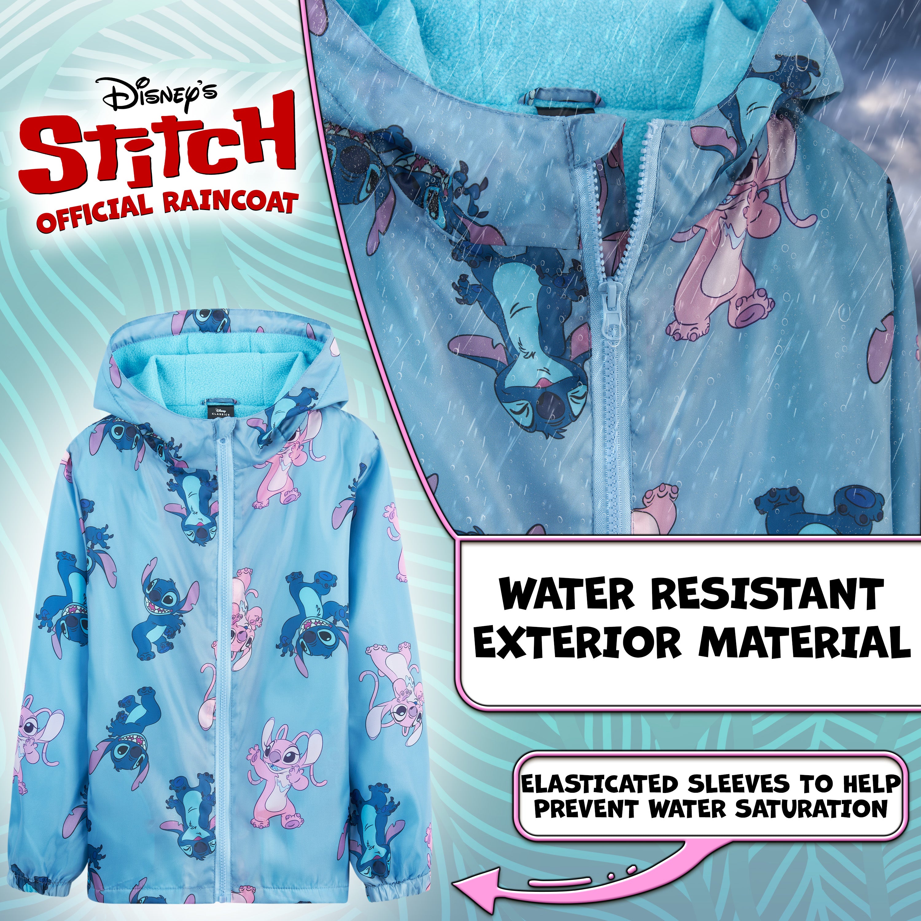 disney-stitch-veste-de-pluie-fille-doublure-polaire-7-8-ans image 3