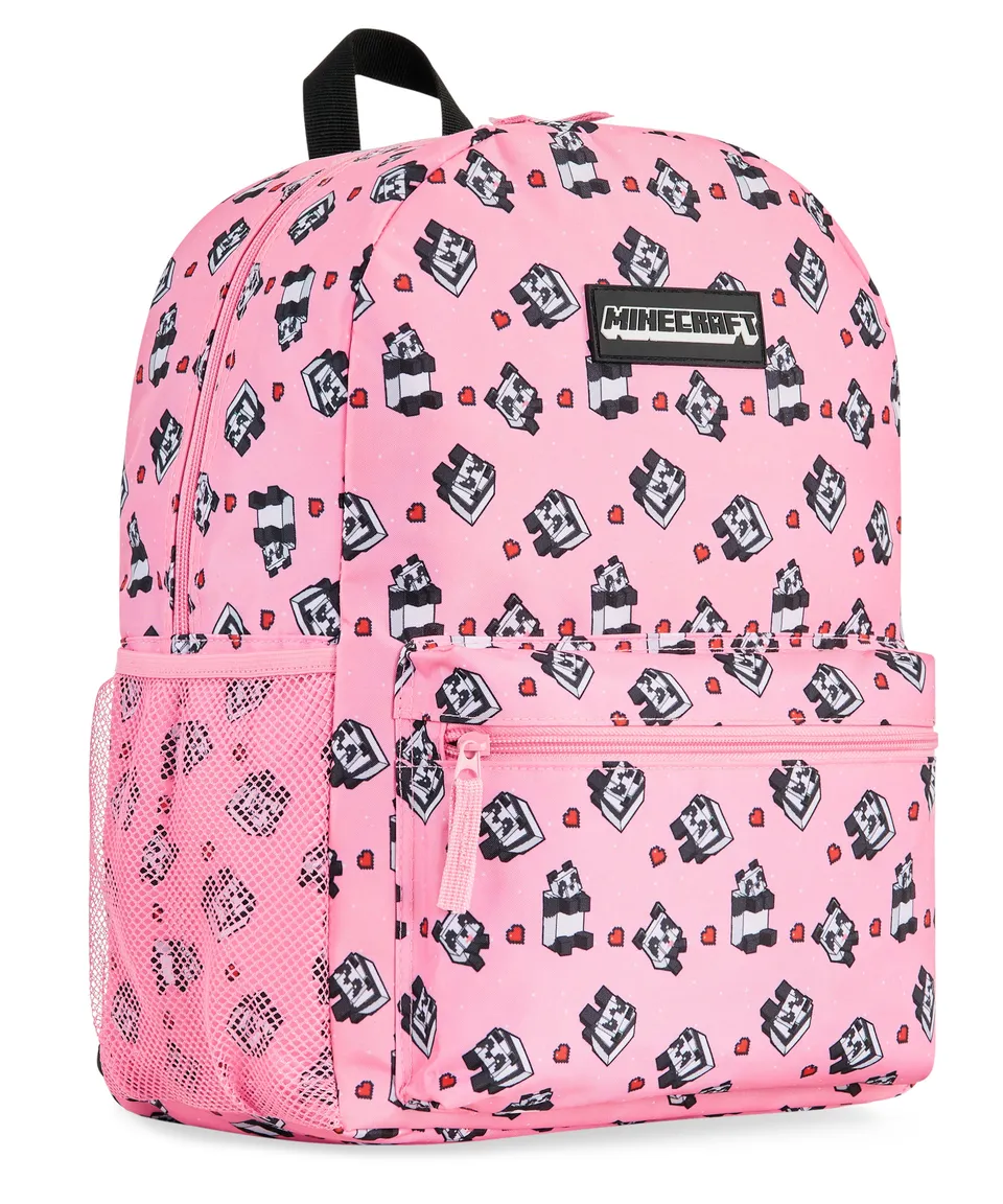 minecraft-sac-dos-cole-rose-enfant image 1