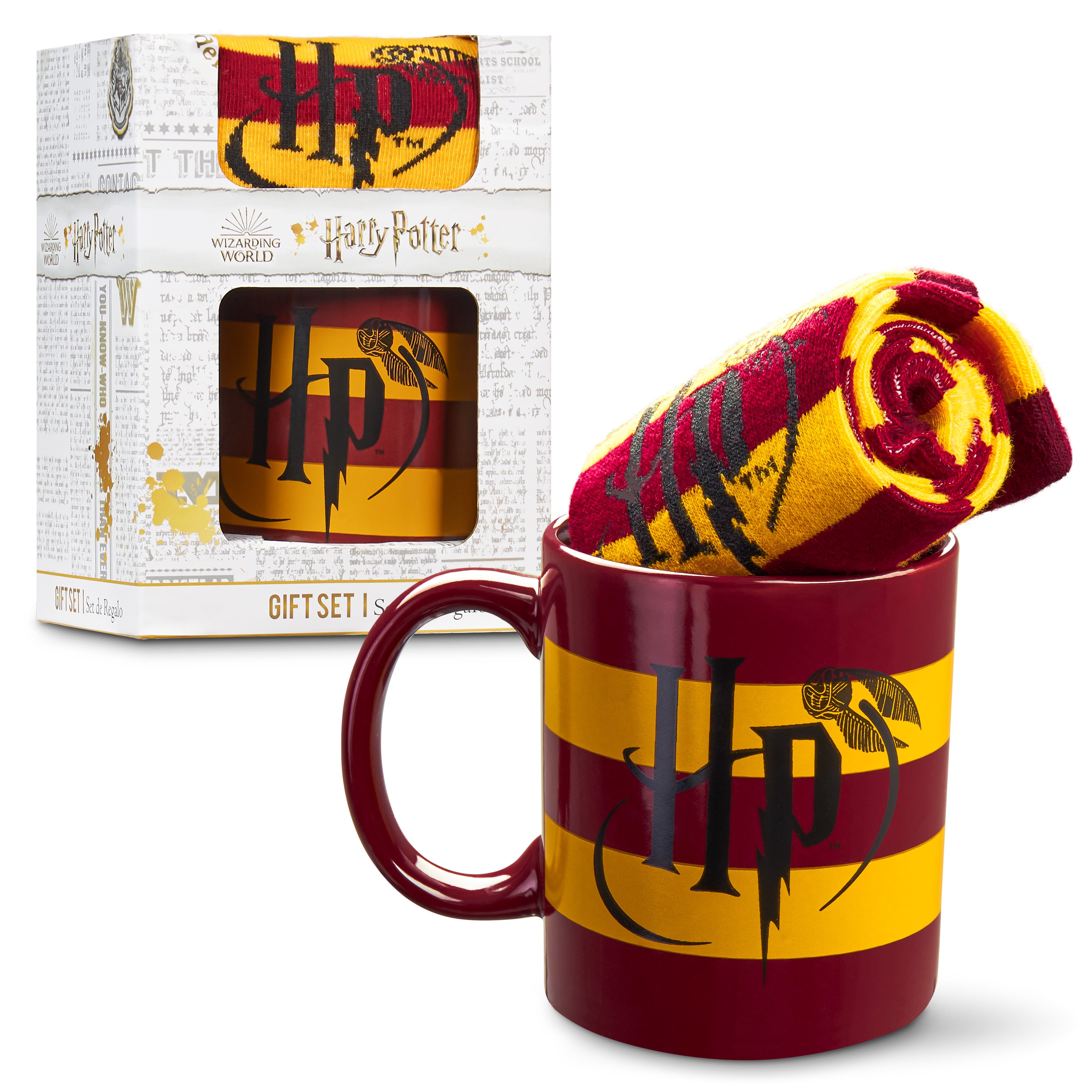 harry-potter-coffret-mug-c-ramique-325ml-chaussettes-jaune image 1