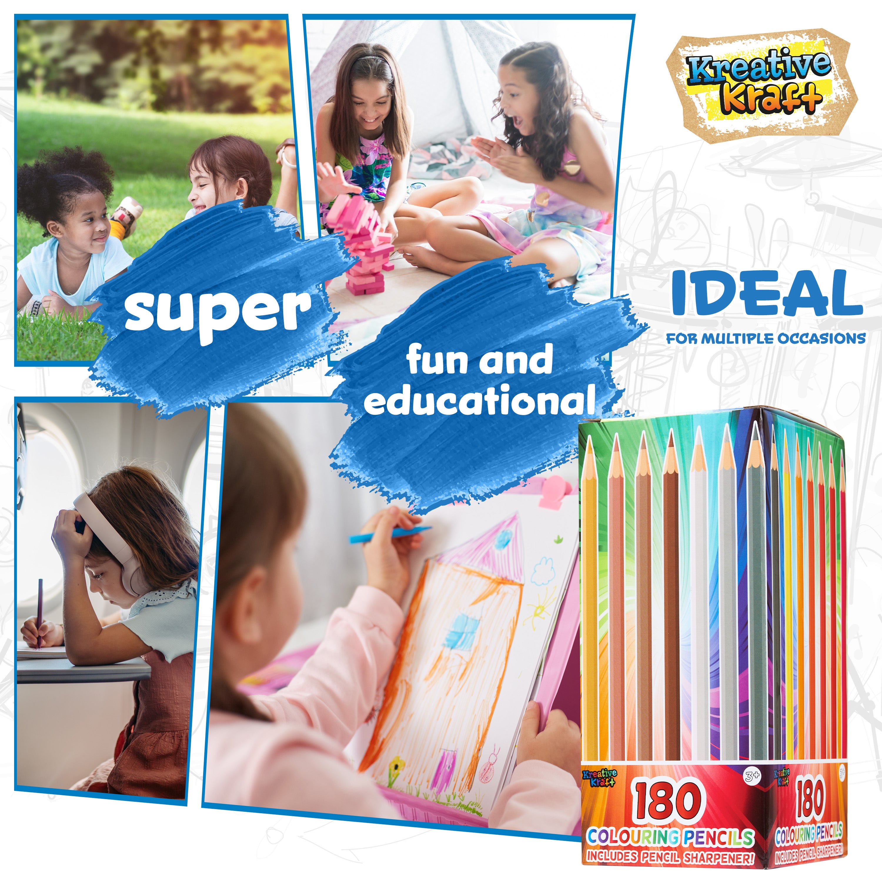 kreativekraft-lot-180-crayons-couleur-30-couleurs-enfant-adulte image 5