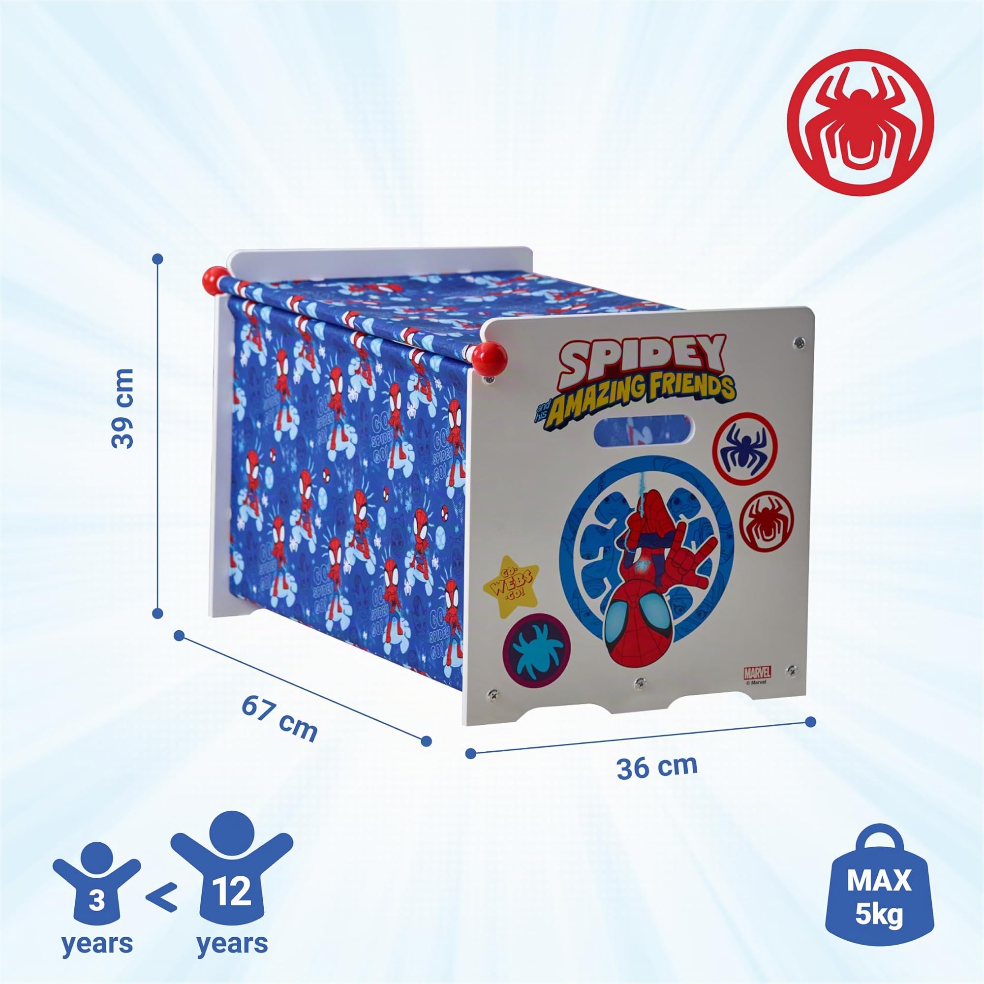 marvel-spidey-coffre-jouets-bois-tissu-large-67-cm image 3