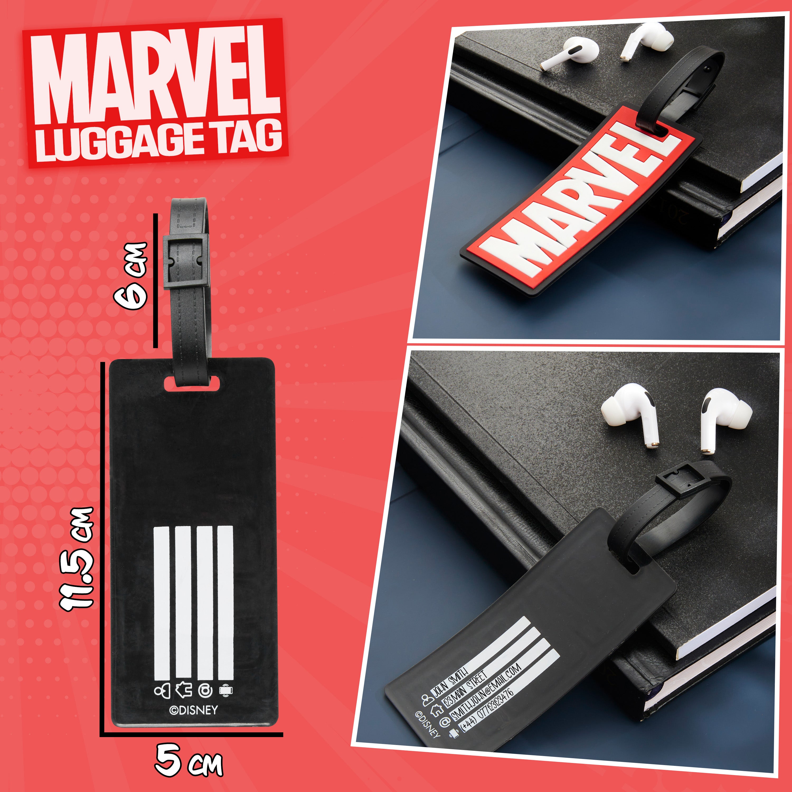 marvel-tiquette-bagage-valise-pvc-rouge-voyage image 6