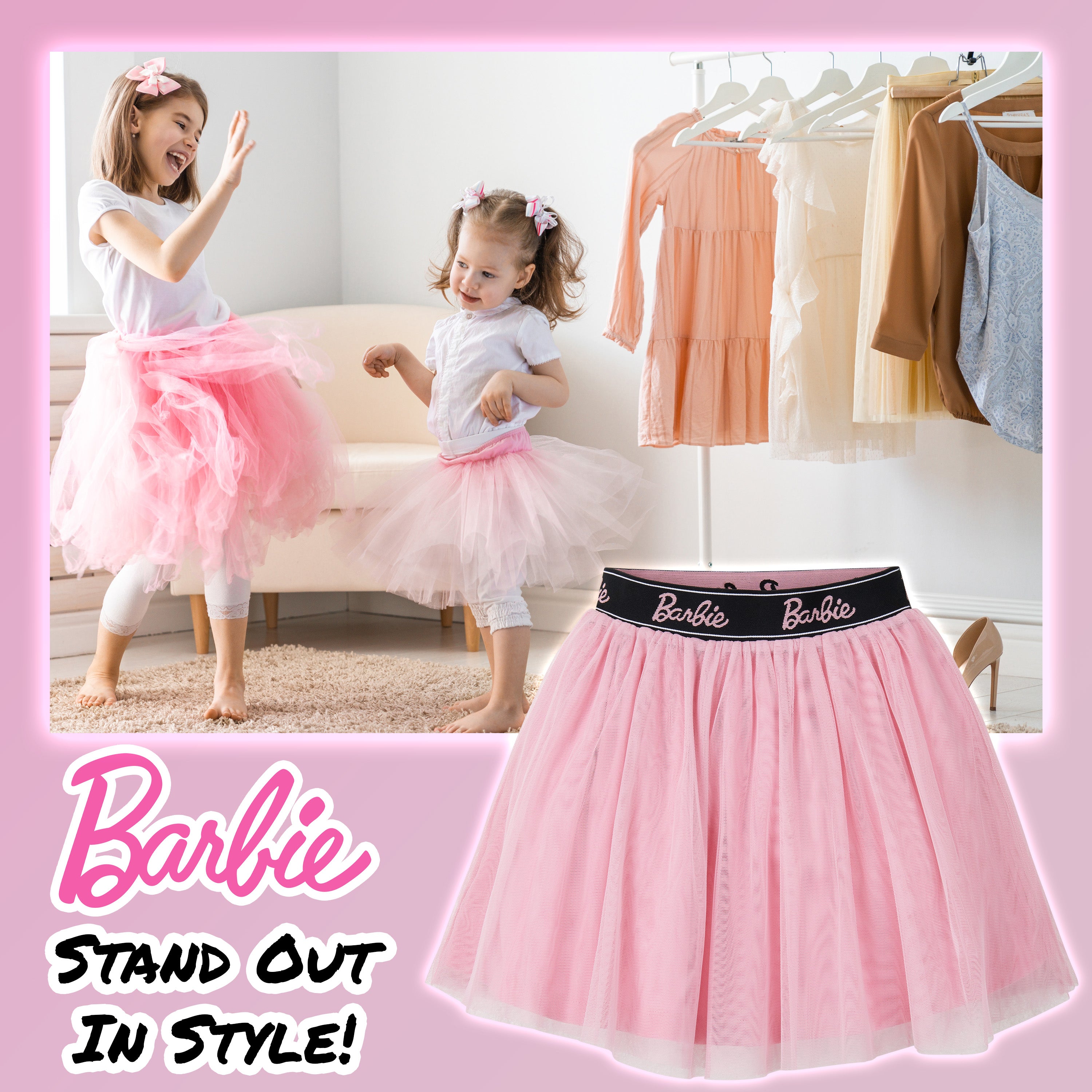 barbie-tutu-fille-rose-4-6-ans-jupe-mesh-doubl-e image 5