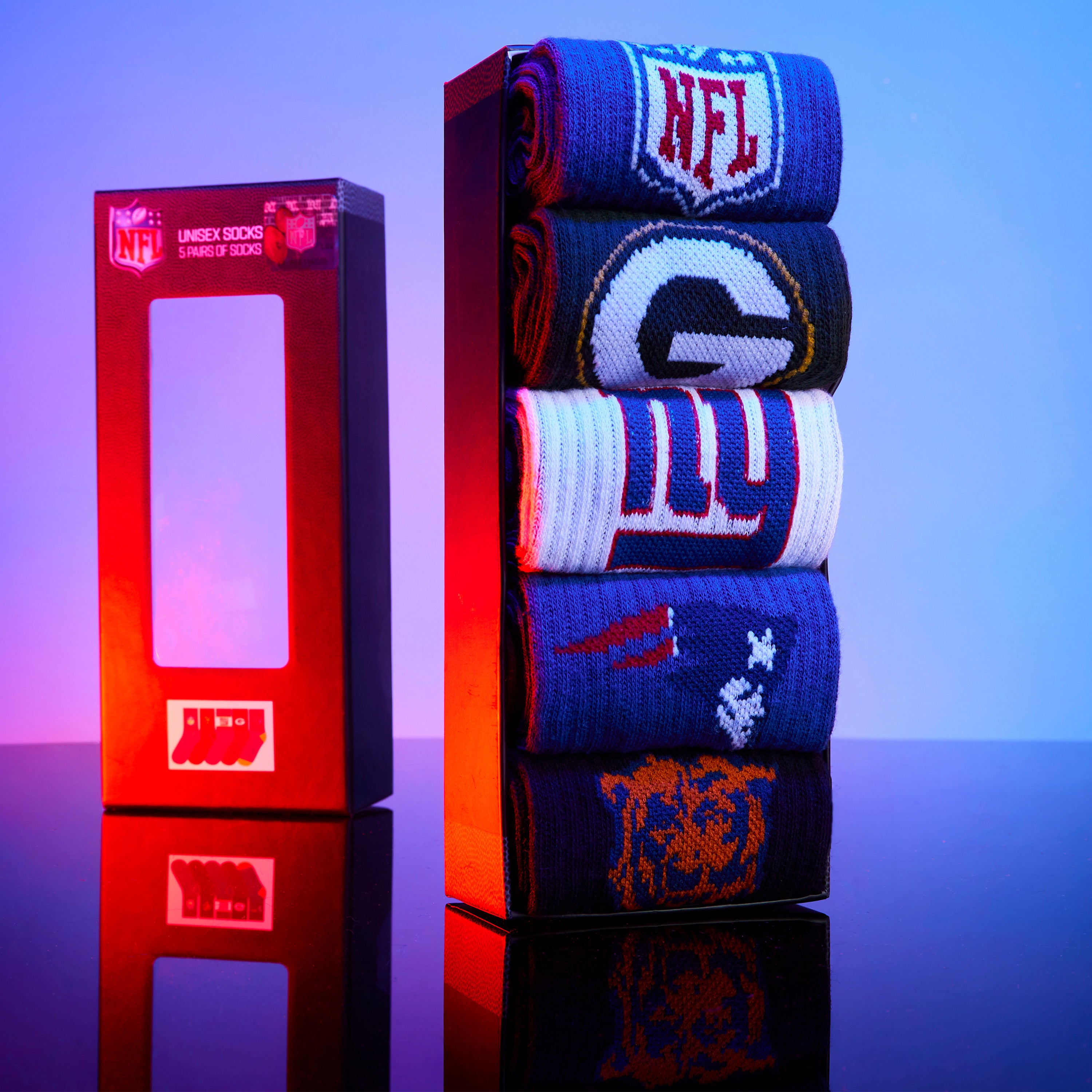 nfl-chaussettes-mi-mollet-coton-lot-de-5-tailles-3-11 image 2