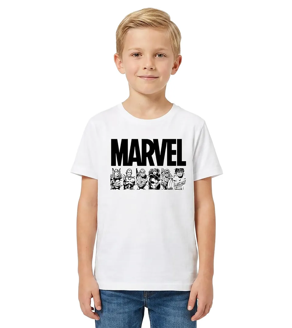 marvel-t-shirt-gar-on-blanc-6-ans-coton-lot-1 image 1