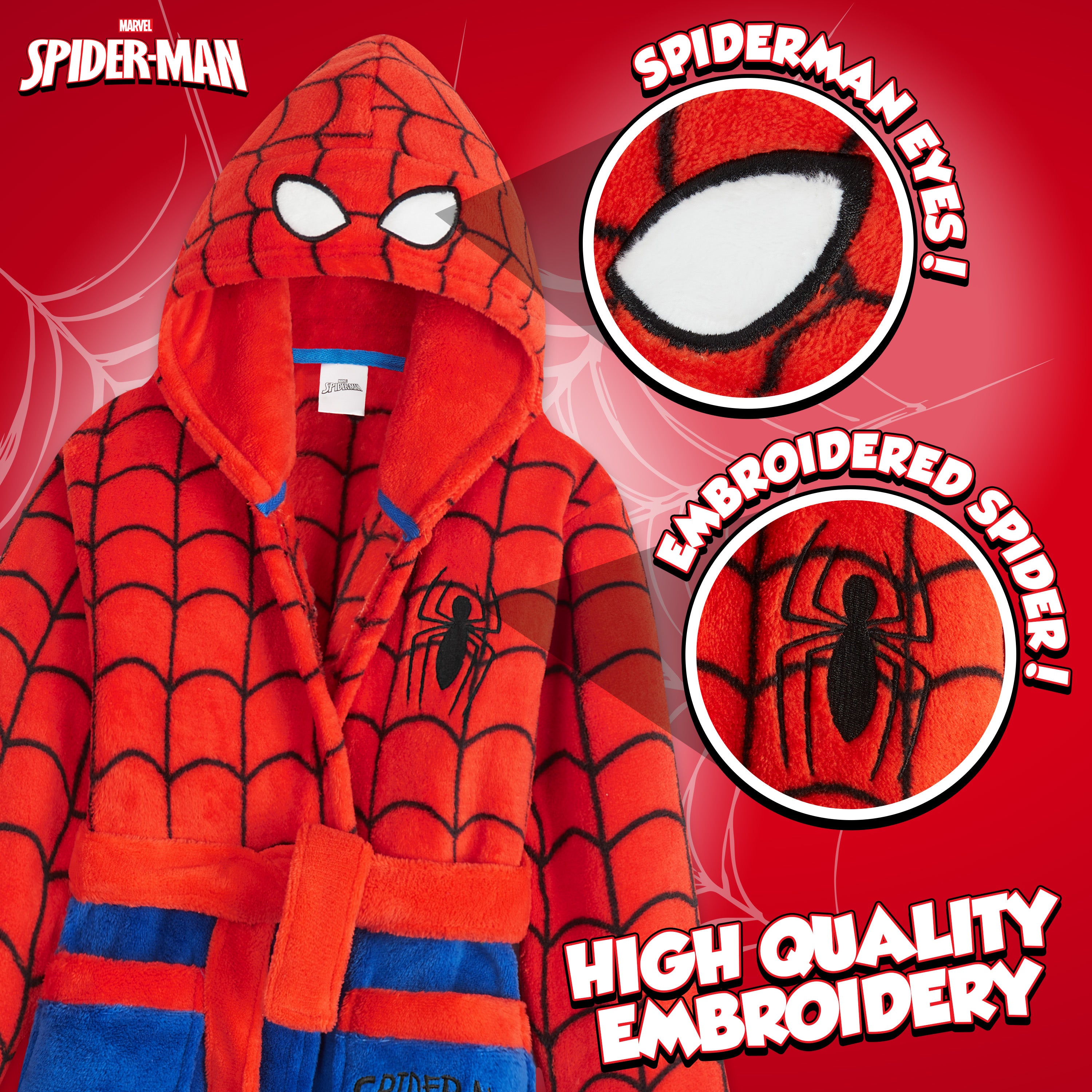 get-trend-marvel-spiderman-peignoir-gar-on-polaire-5-6-ans-capuche image 3