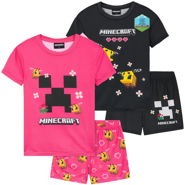 get-trend-pyjama-fille-short-manche-courte-lot-2-minecraft image 1