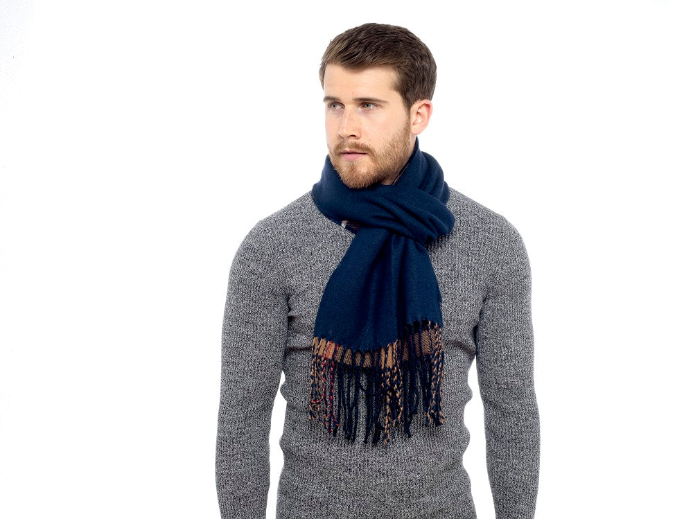 citycomfort-charpe-homme-r-versible-tartan-beige-marine image 3