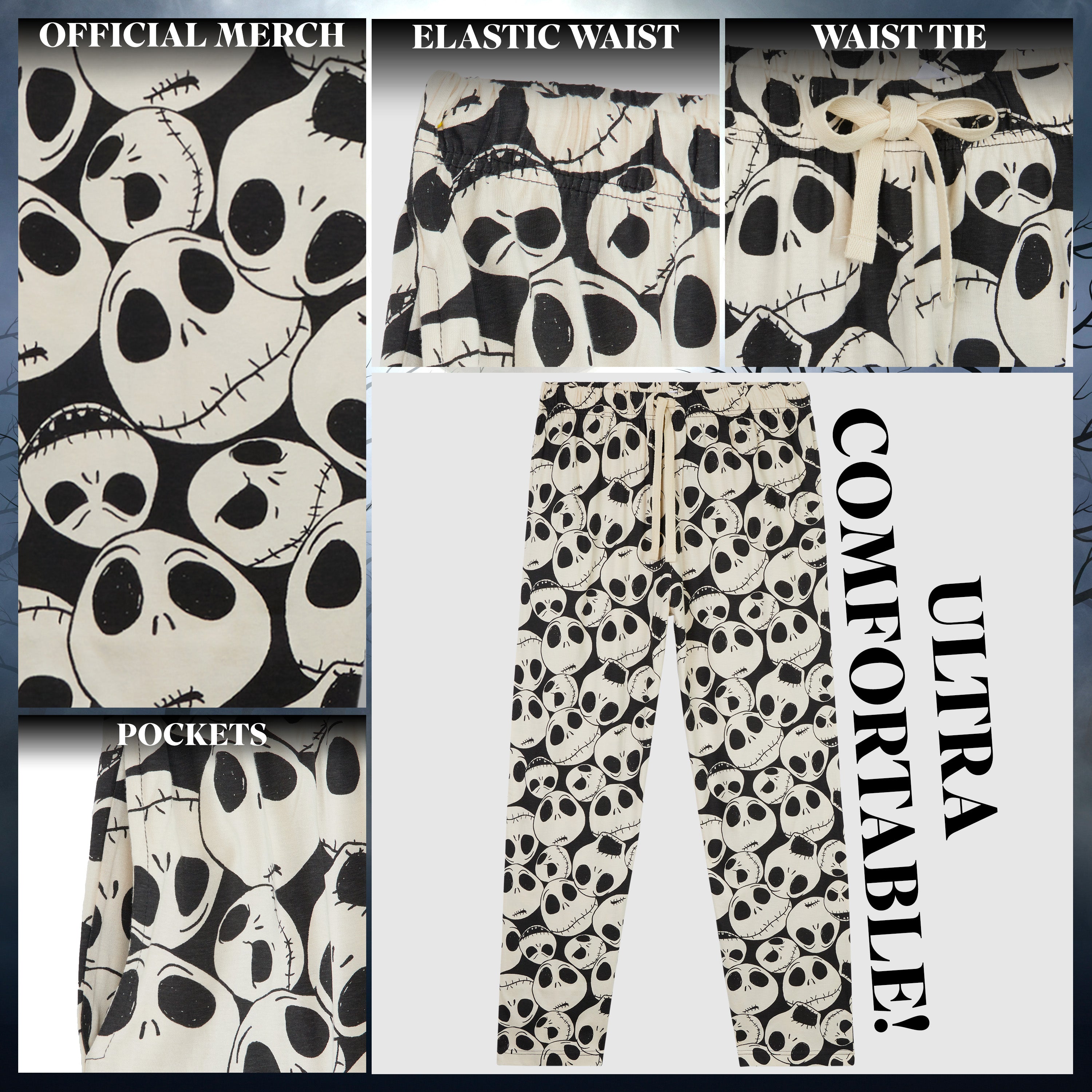 disney-bas-de-pyjama-homme-coton-poches-jack-skellington image 4