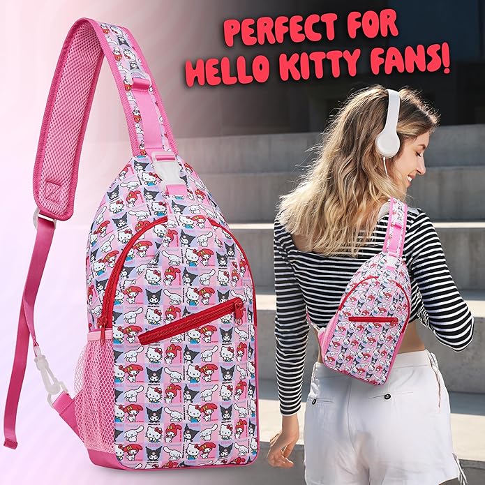 hello-kitty-sac-bandouli-re-fille-ado-5-poches-taille-unique image 2