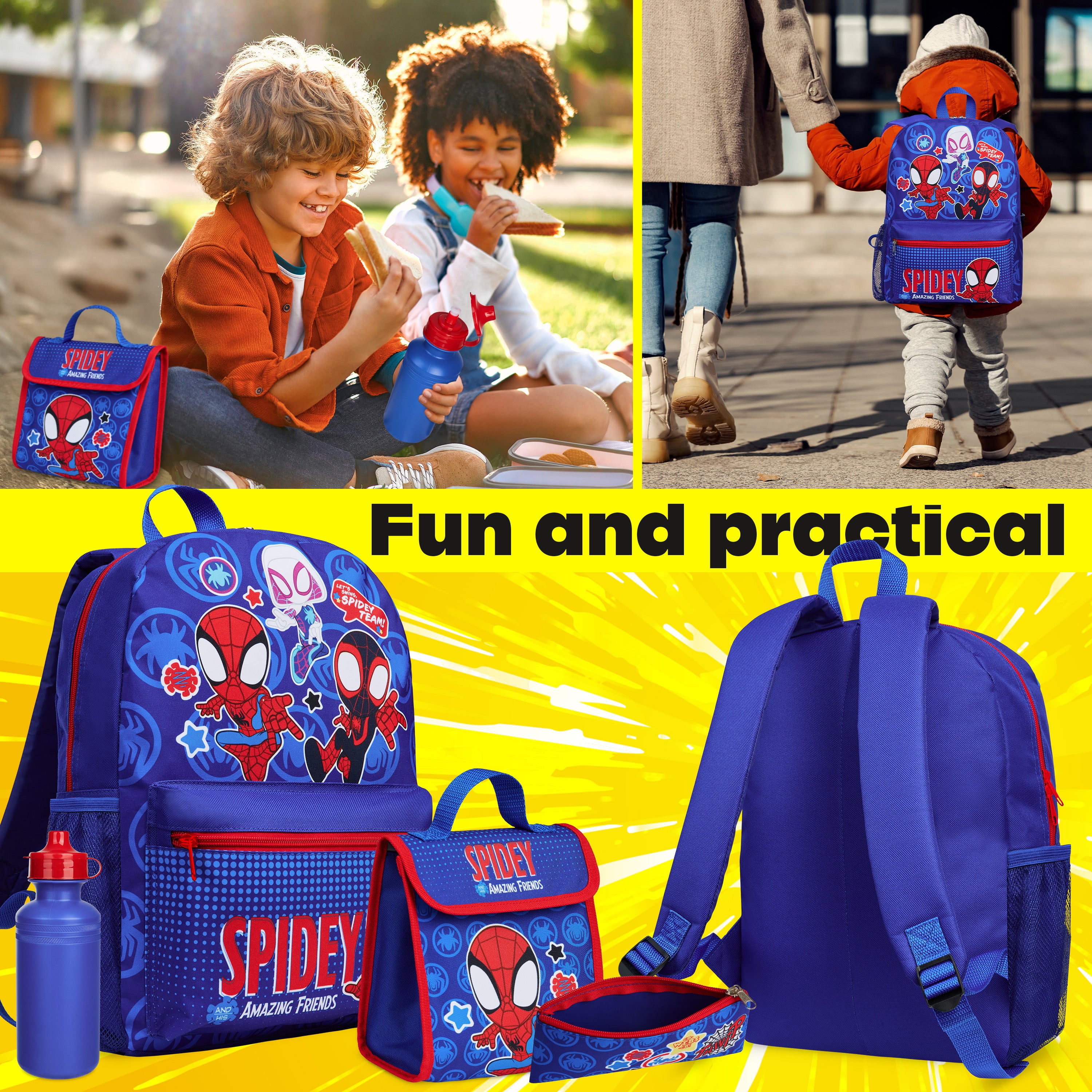 marvel-spider-man-sac-dos-cole-set-4-pi-ces-spidey-gourde image 4