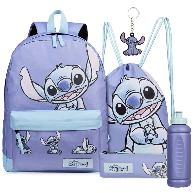 disney-stitch-sac-dos-ensemble-scolaire-5-pi-ces-bleu image 1