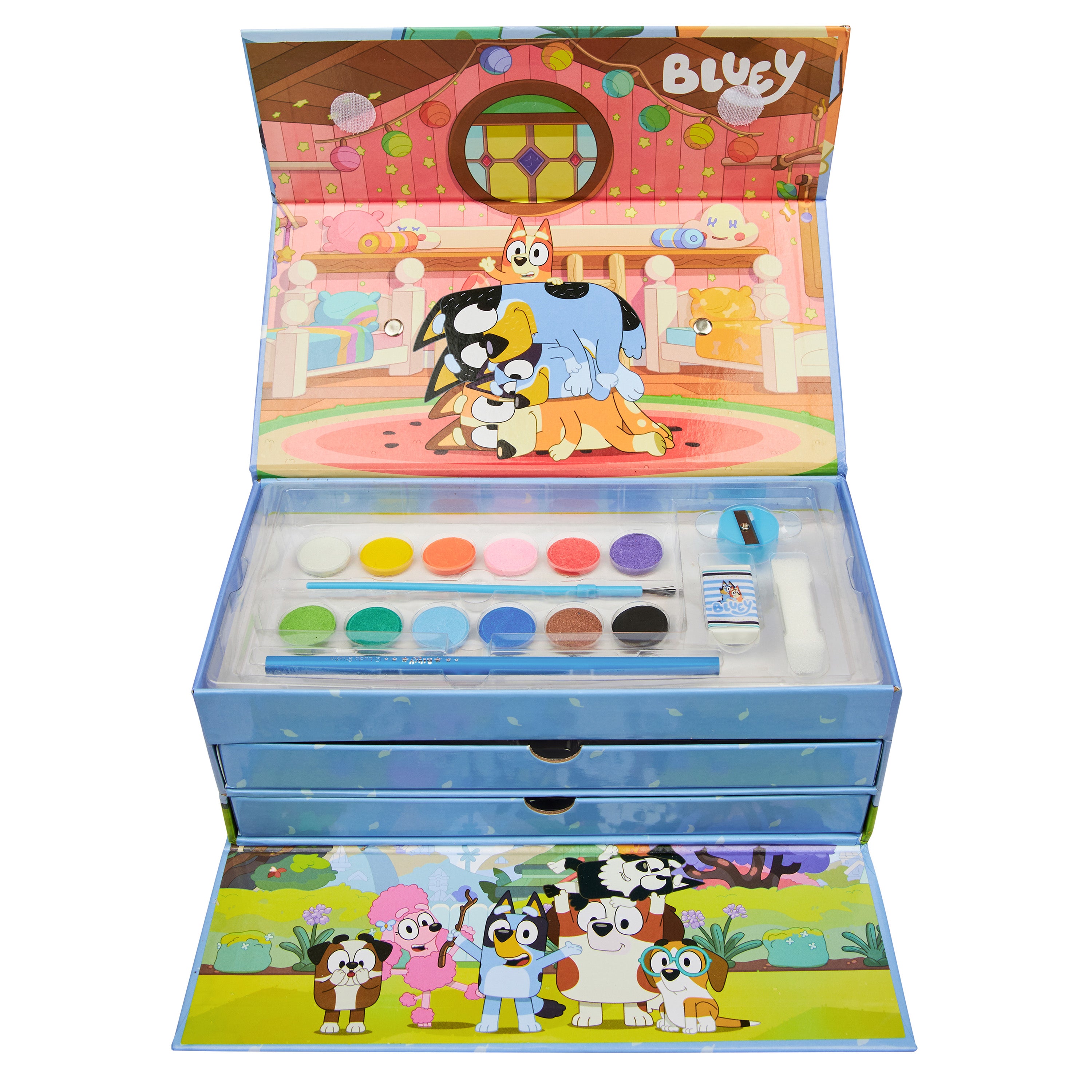 bluey-mallette-dessin-enfant-3-tages-feutres-peinture-bleu image 2