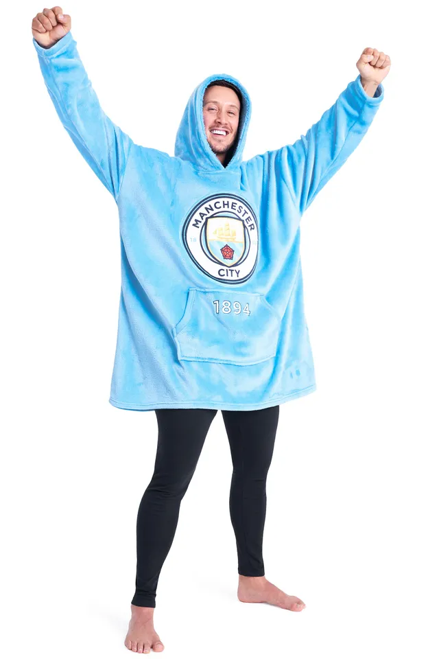 manchester-city-sweat-plaid-oversize-homme-polaire-bleu image 1