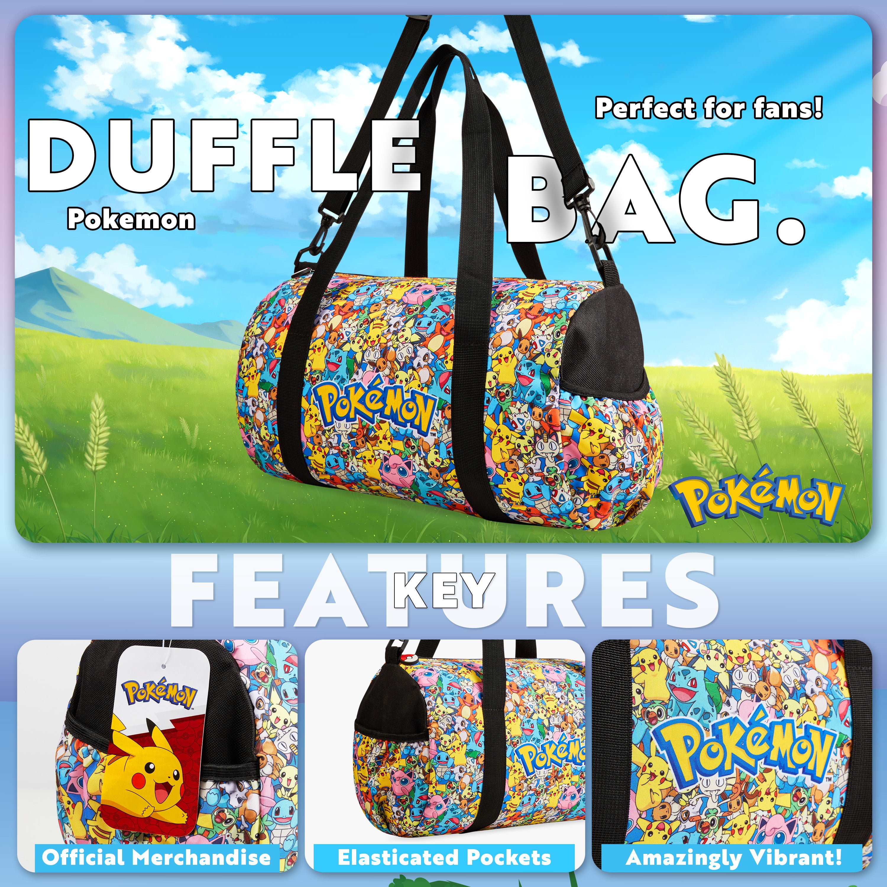 pok-mon-sac-sport-enfant-duffle-multicolore-voyage image 3
