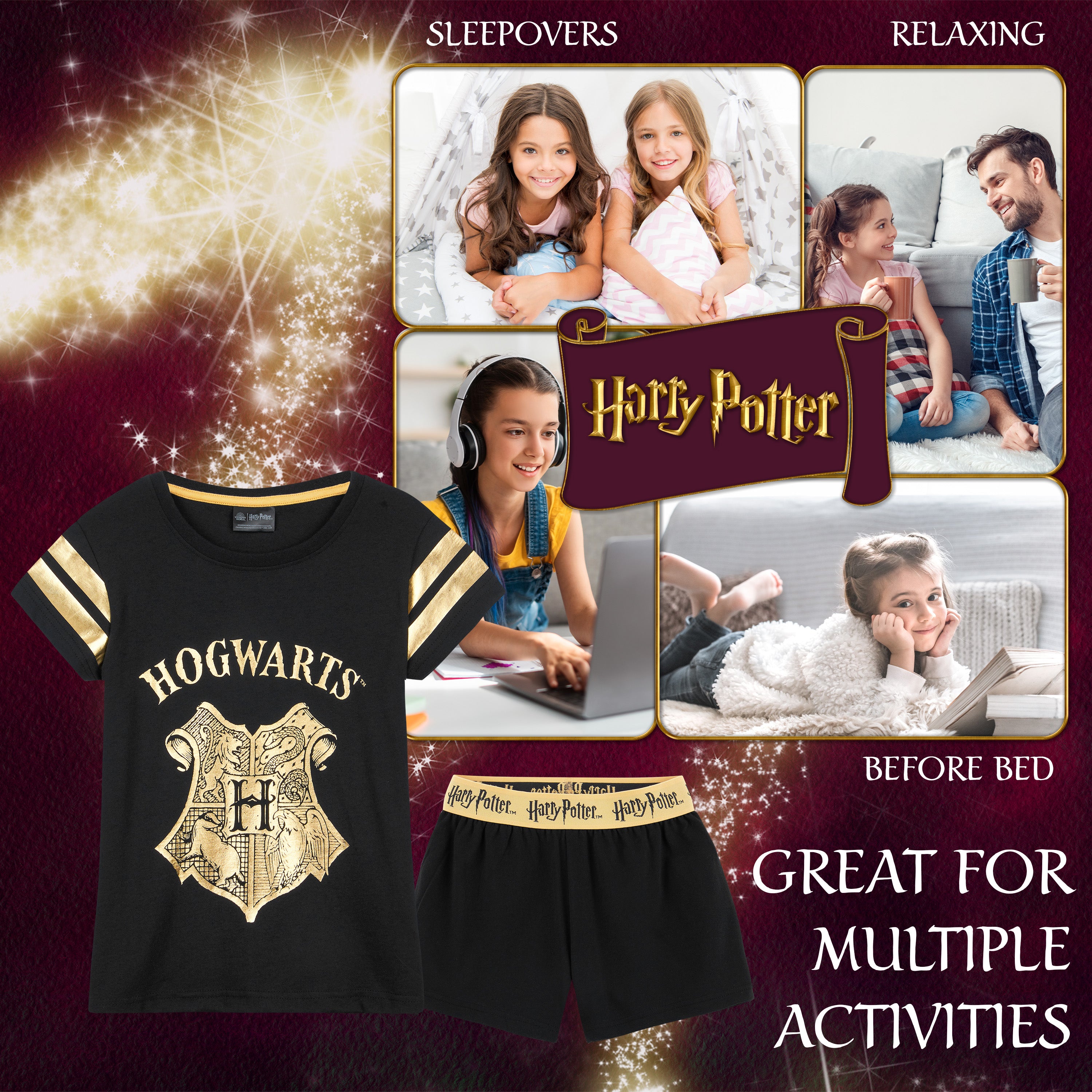 harry-potter-pyjama-court-fille-9-10-ans-coton-2-pi-ces image 3