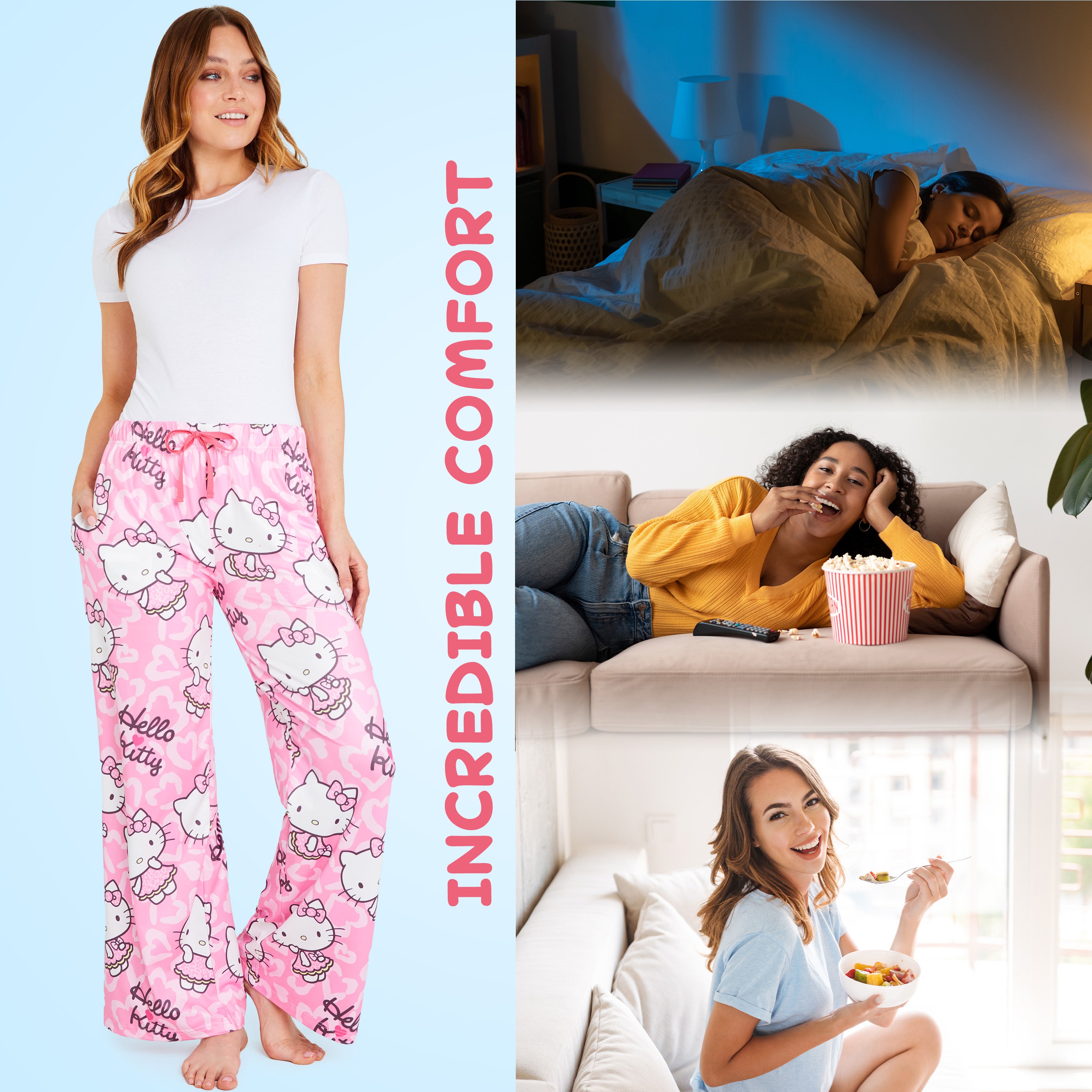 hello-kitty-bas-de-pyjama-femme-pantalon-taille-m-kawaii image 2