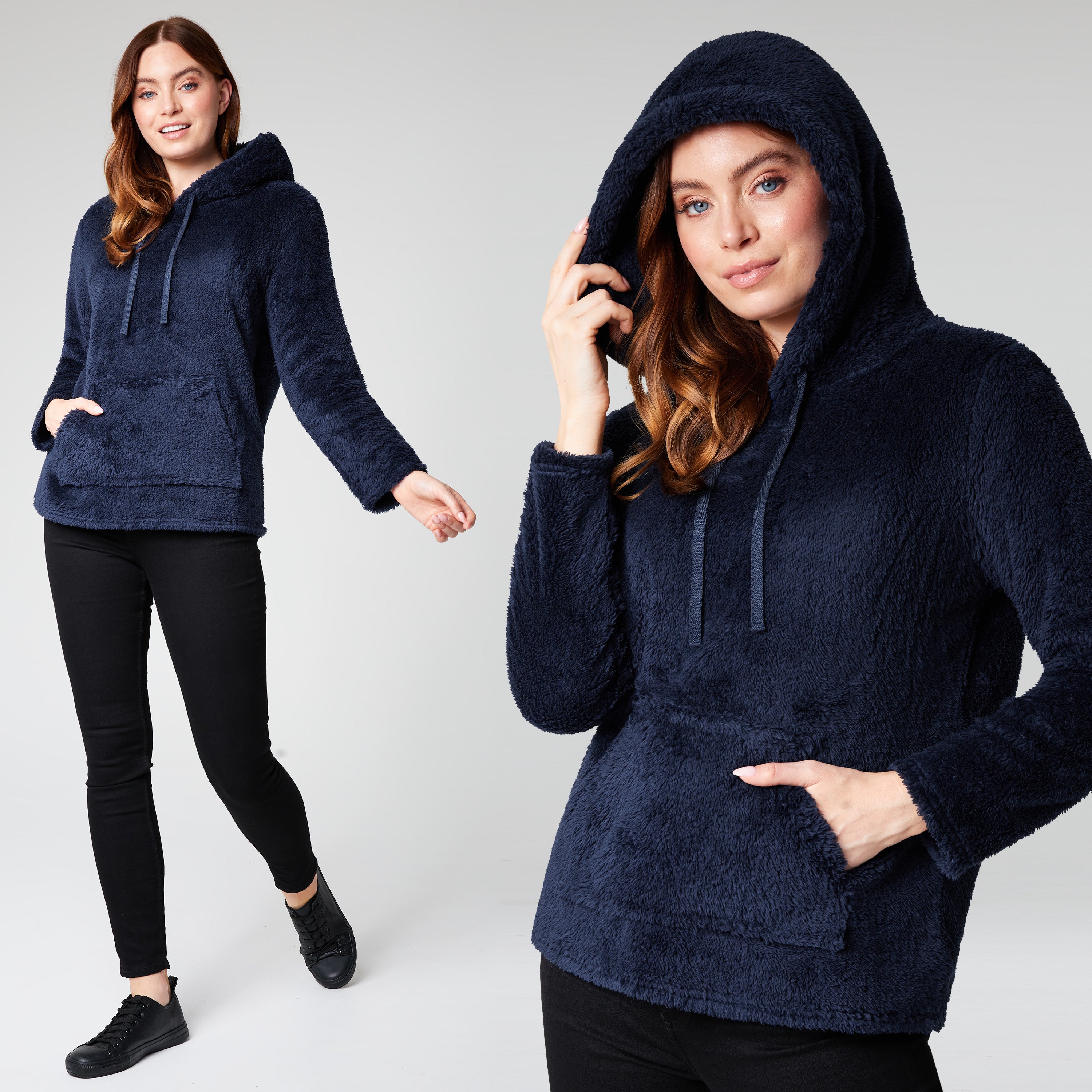 get-trend-women-citycomfort-sweat-capuche-femme-noir-polaire image 3