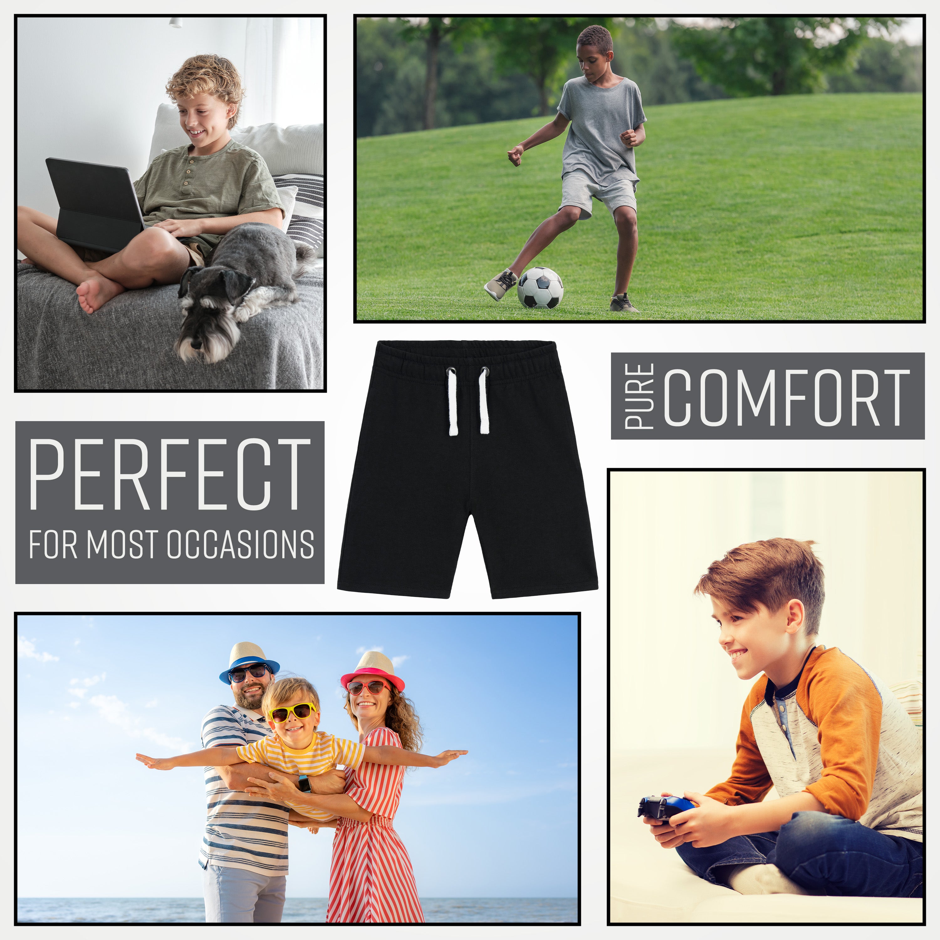 citycomfort-short-gar-on-sport-poches-coton-noir-9-10-ans image 4