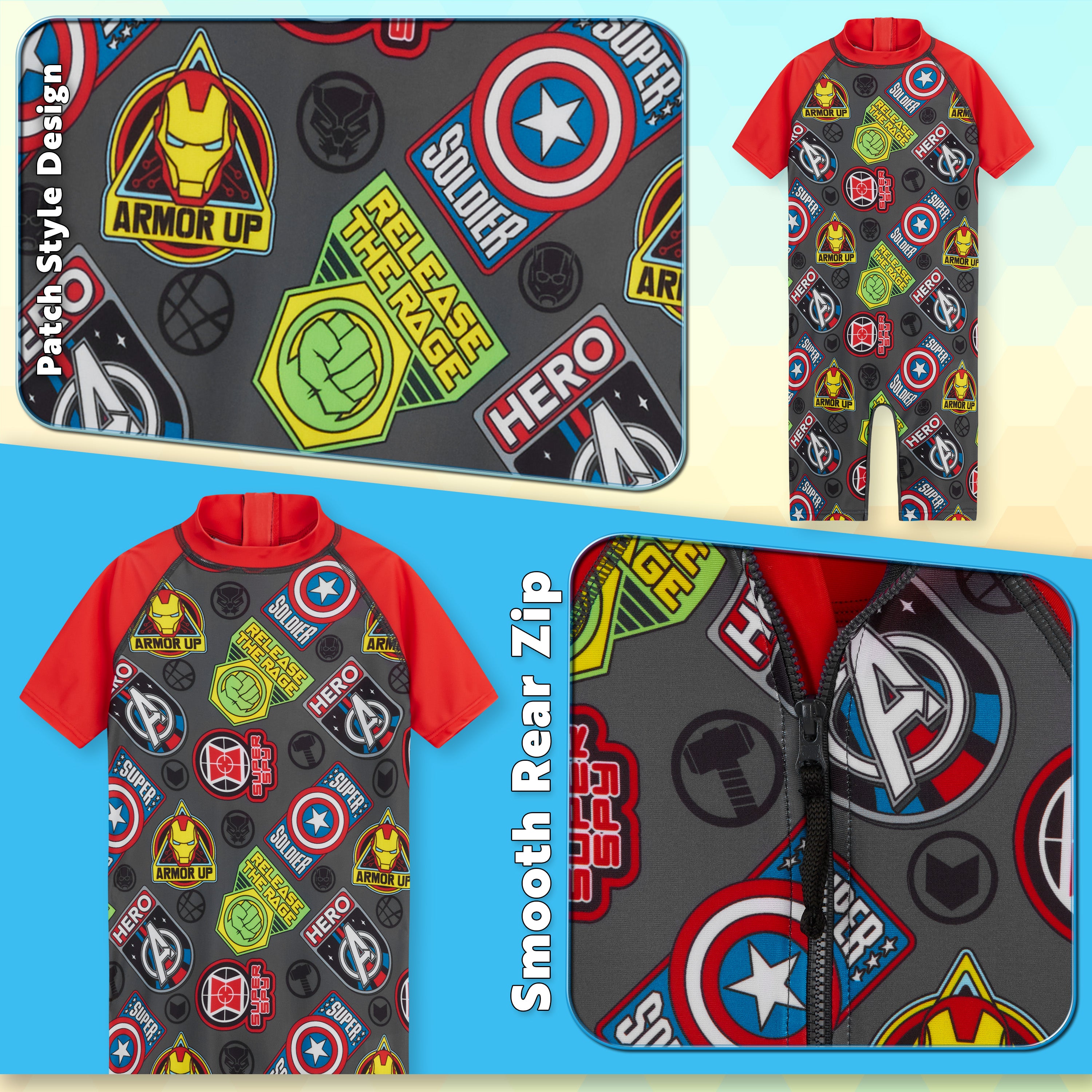marvel-combinaison-natation-gar-on-spiderman-manches-courtes image 5