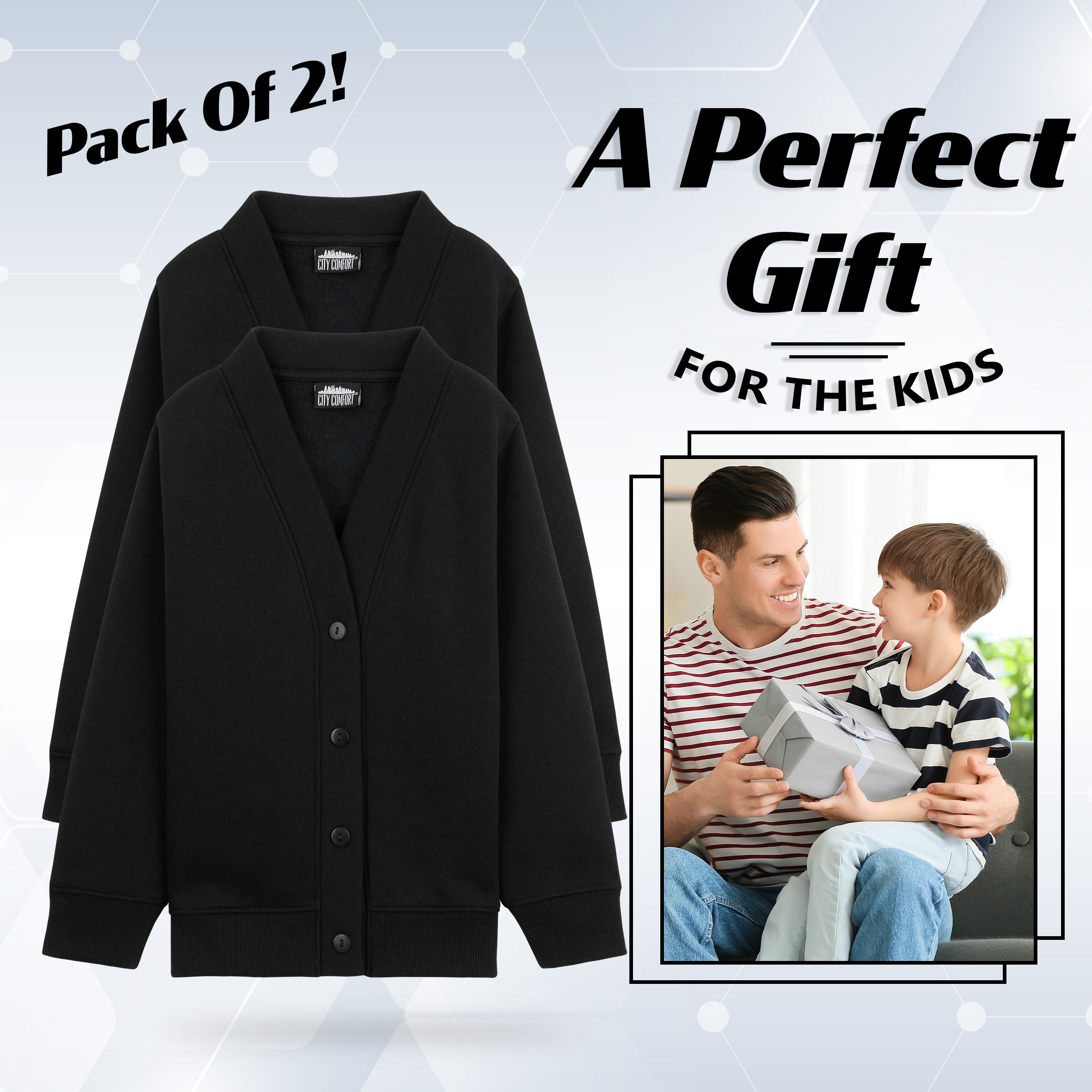 citycomfort-lot-2-cardigans-cole-enfant-noir-coton-7-8-ans image 4
